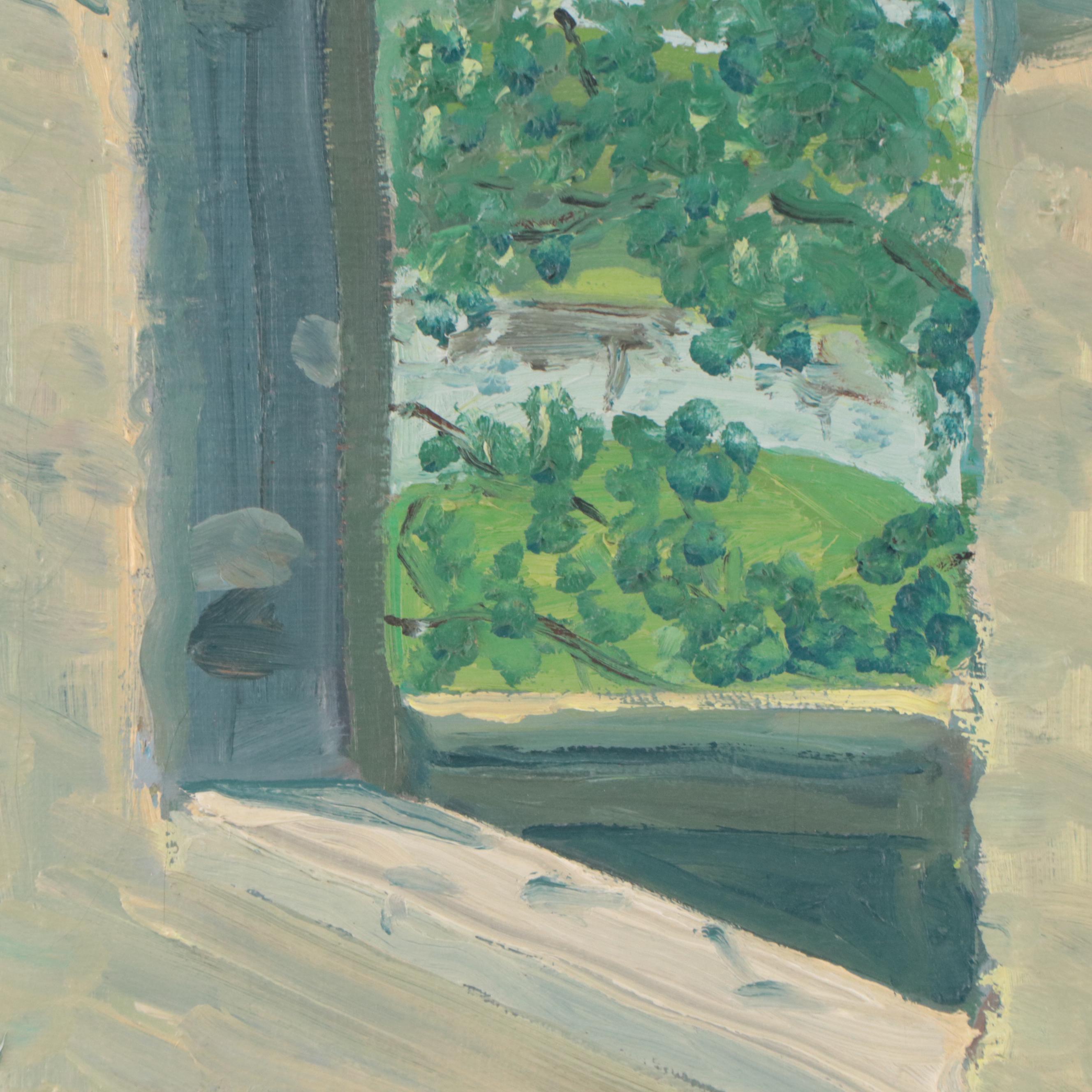 Hilyer Gearing Sugg Oil Painting of Pond Landscape at Peabody Hall