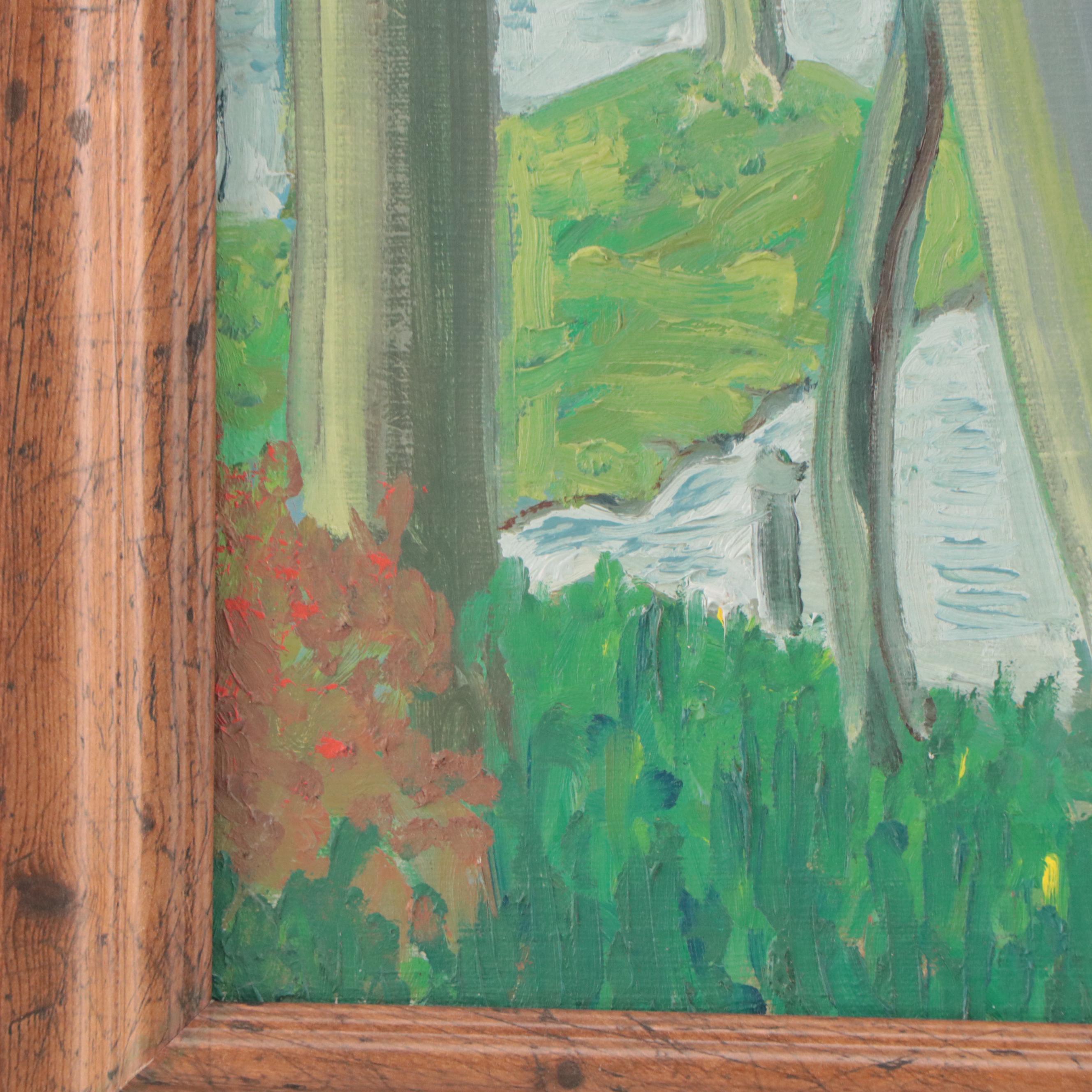 Hilyer Gearing Sugg Oil Painting of Pond Landscape at Peabody Hall