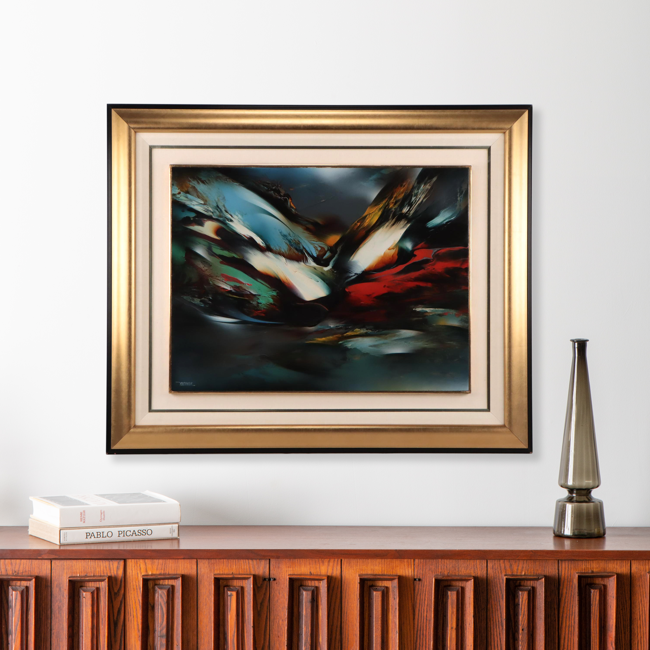 Leonardo Nierman Abstract Expressionist Oil Painting