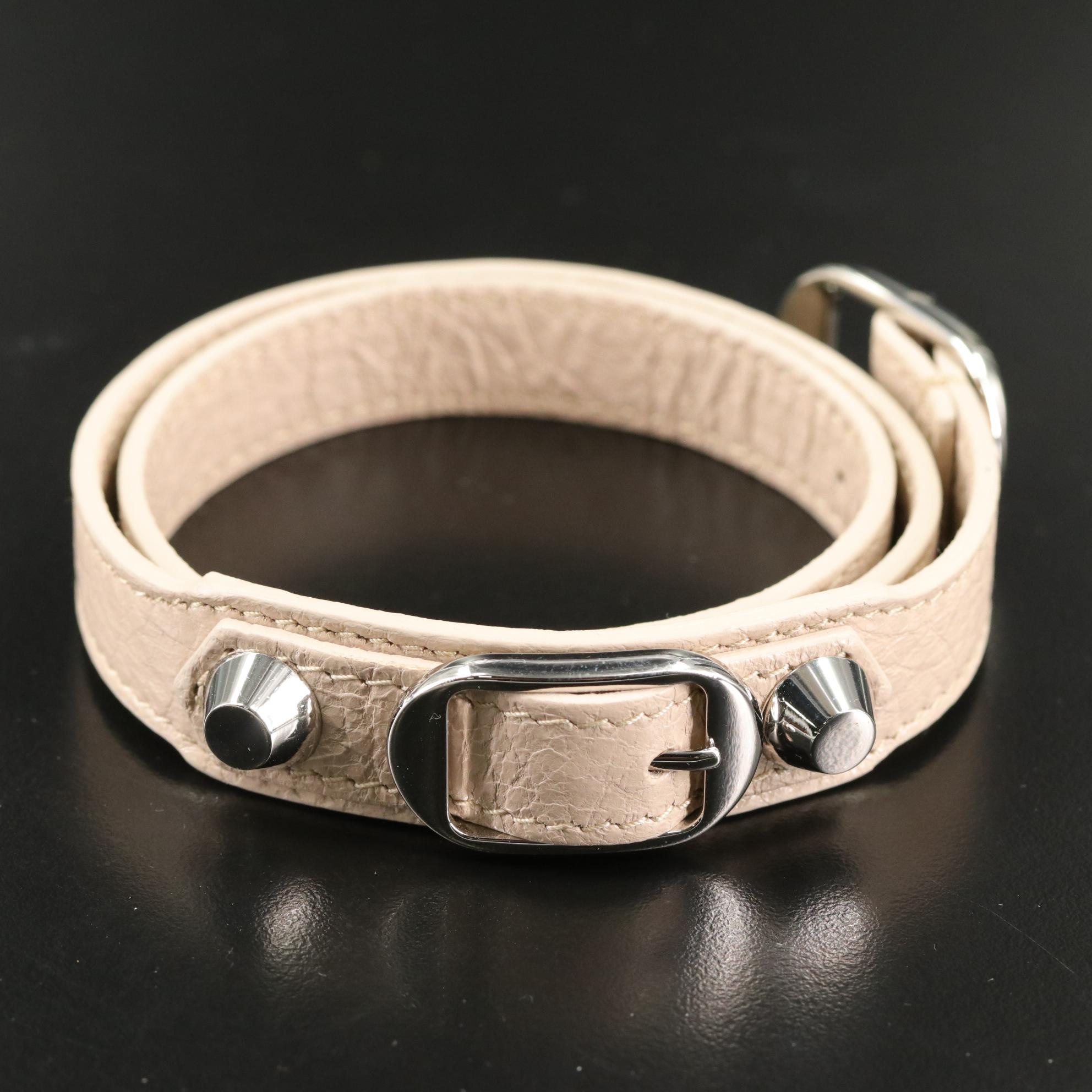 Balenciaga Triple Tour Studded Leather Bracelet