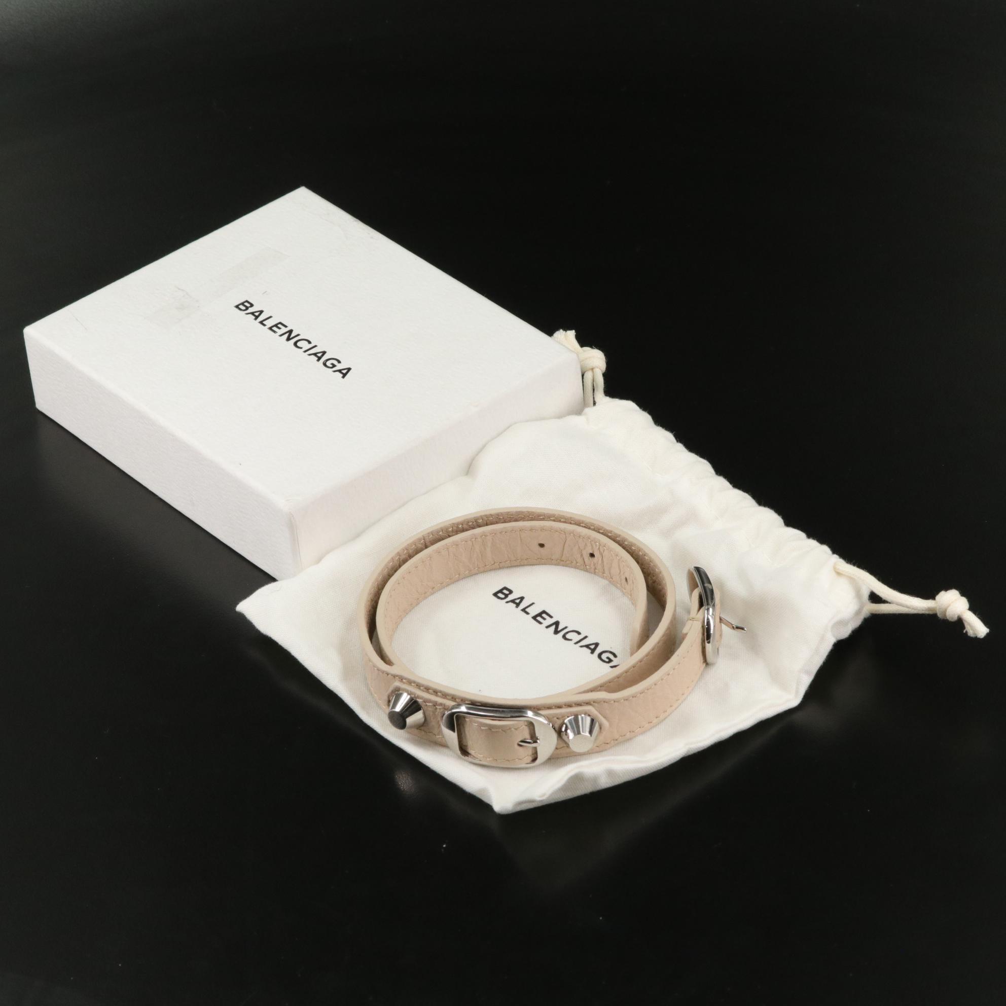 Balenciaga Triple Tour Studded Leather Bracelet