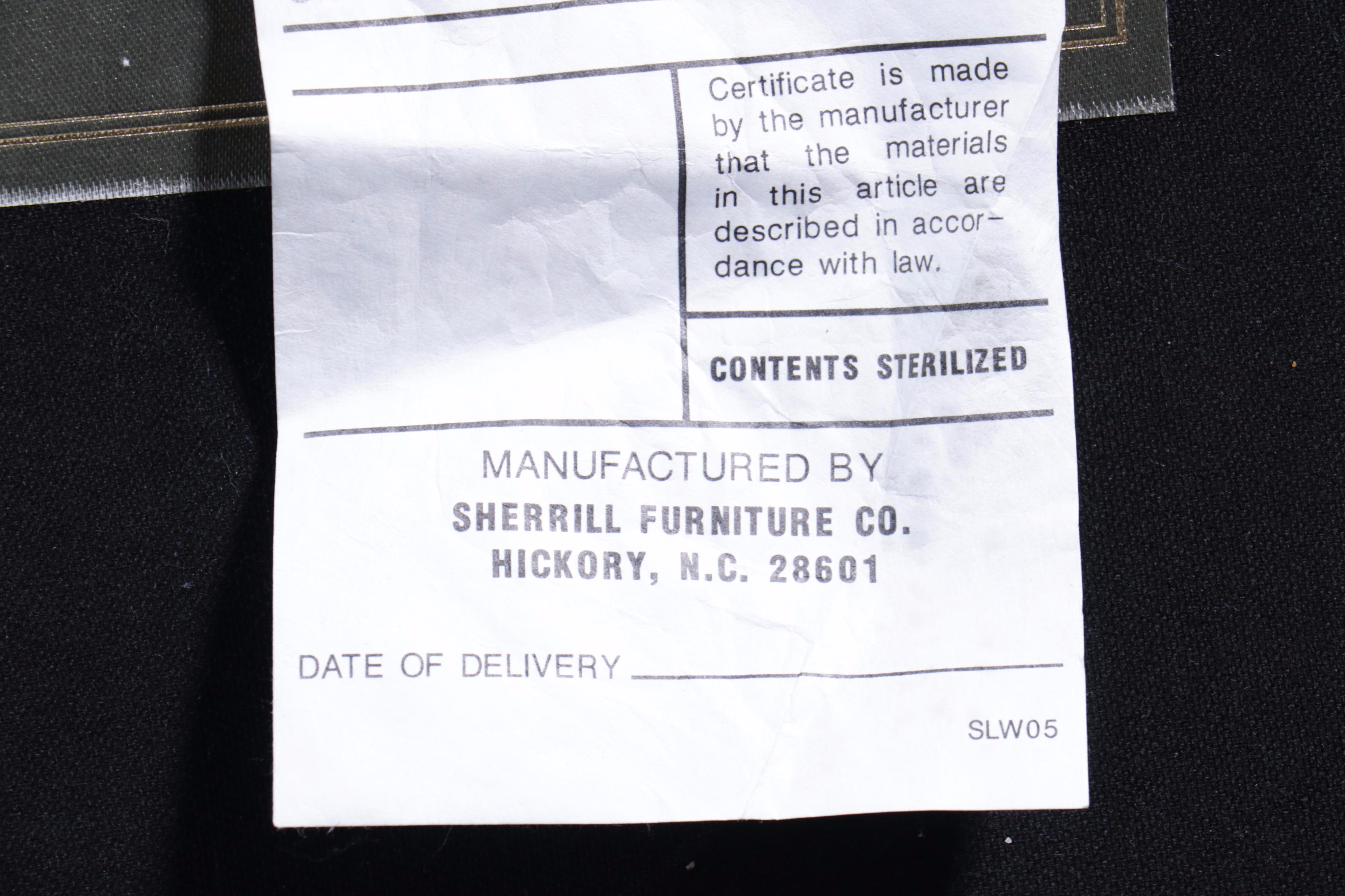 Whittemore-Sherrill Furniture Blue Leather Upholstered and Brass-Tacked Sofa