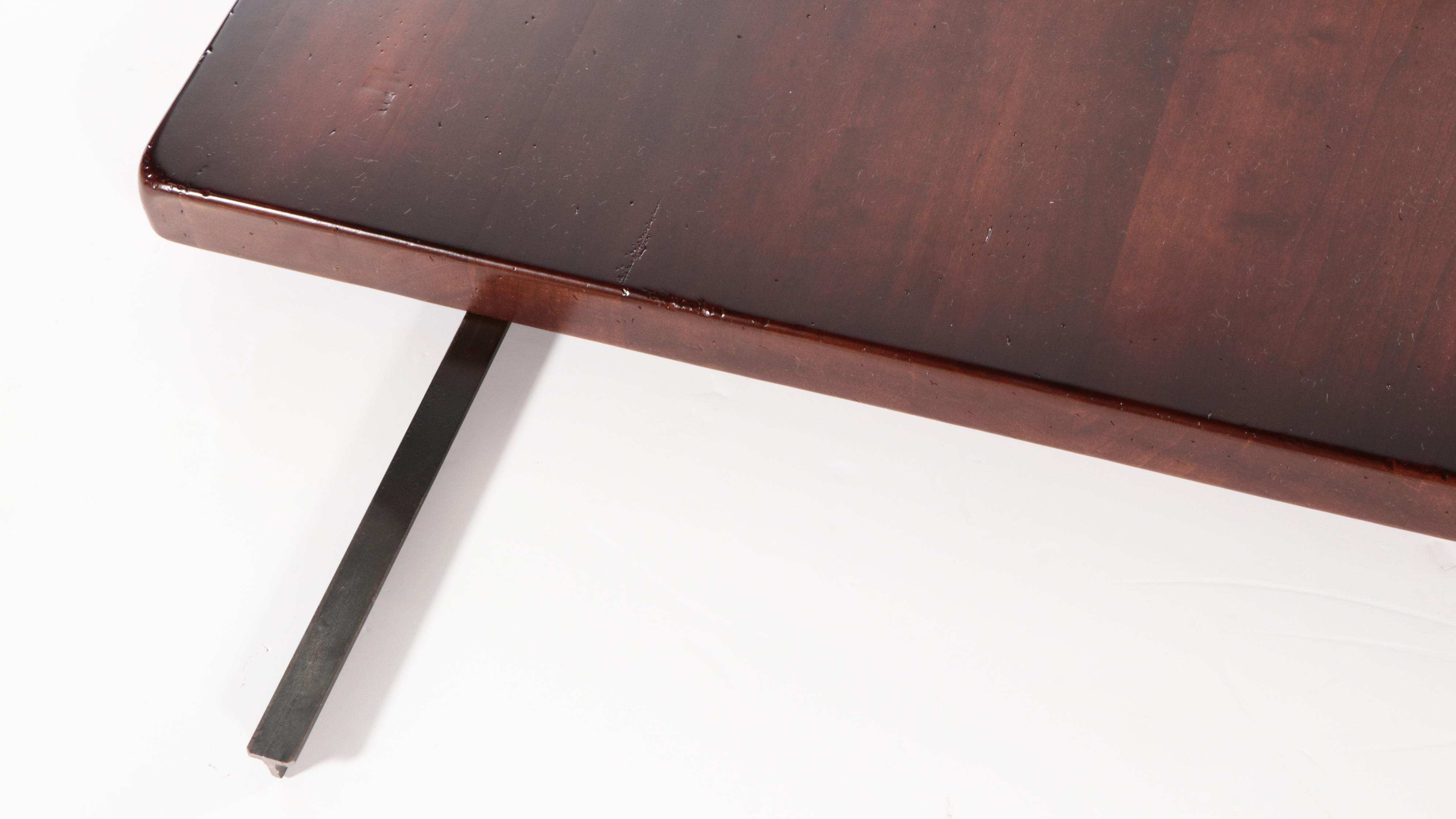 Arhaus "Tuscany" Walnut Baroque Style Trestle-Base Table with Extension Leaves