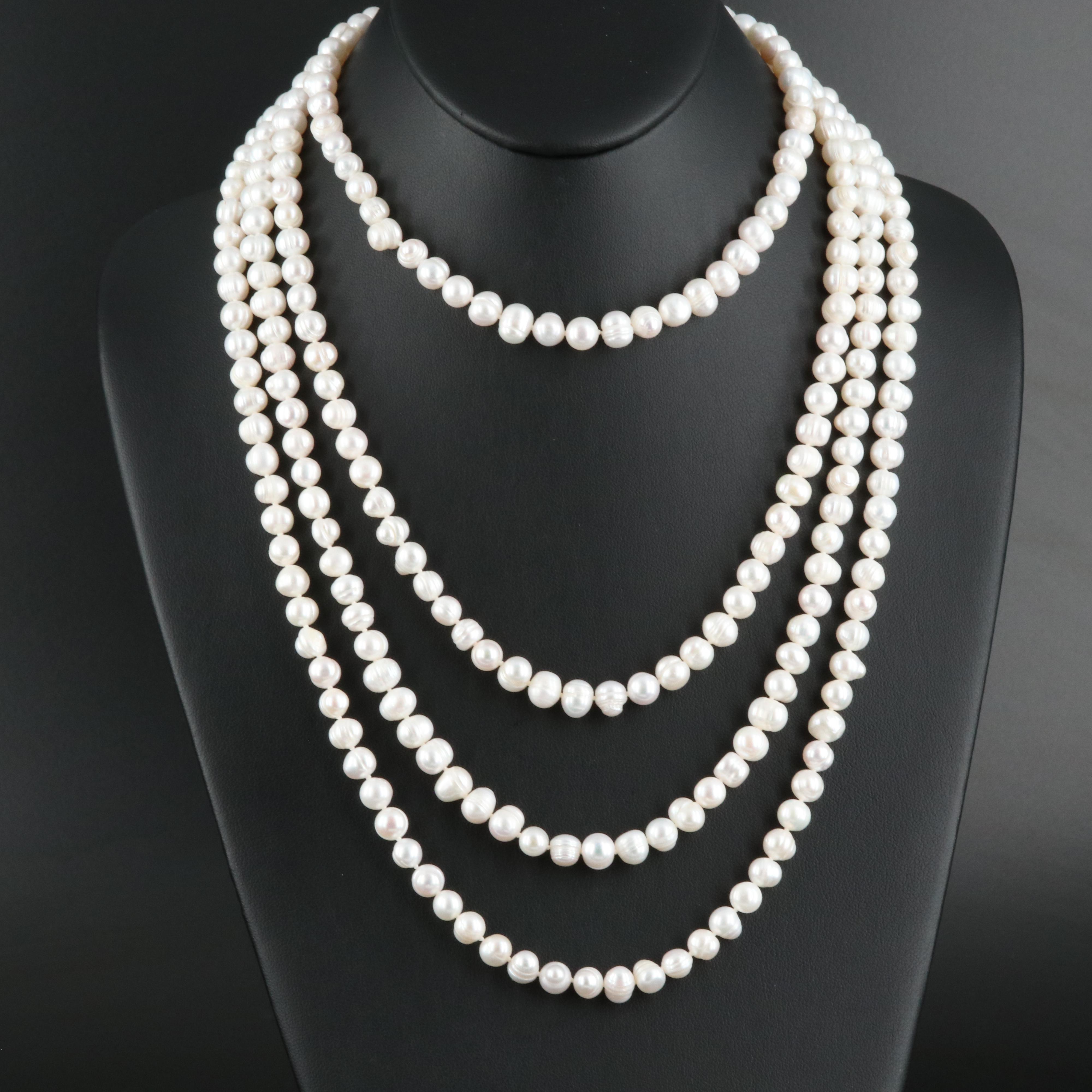 Endless Beaded Pearl Necklace