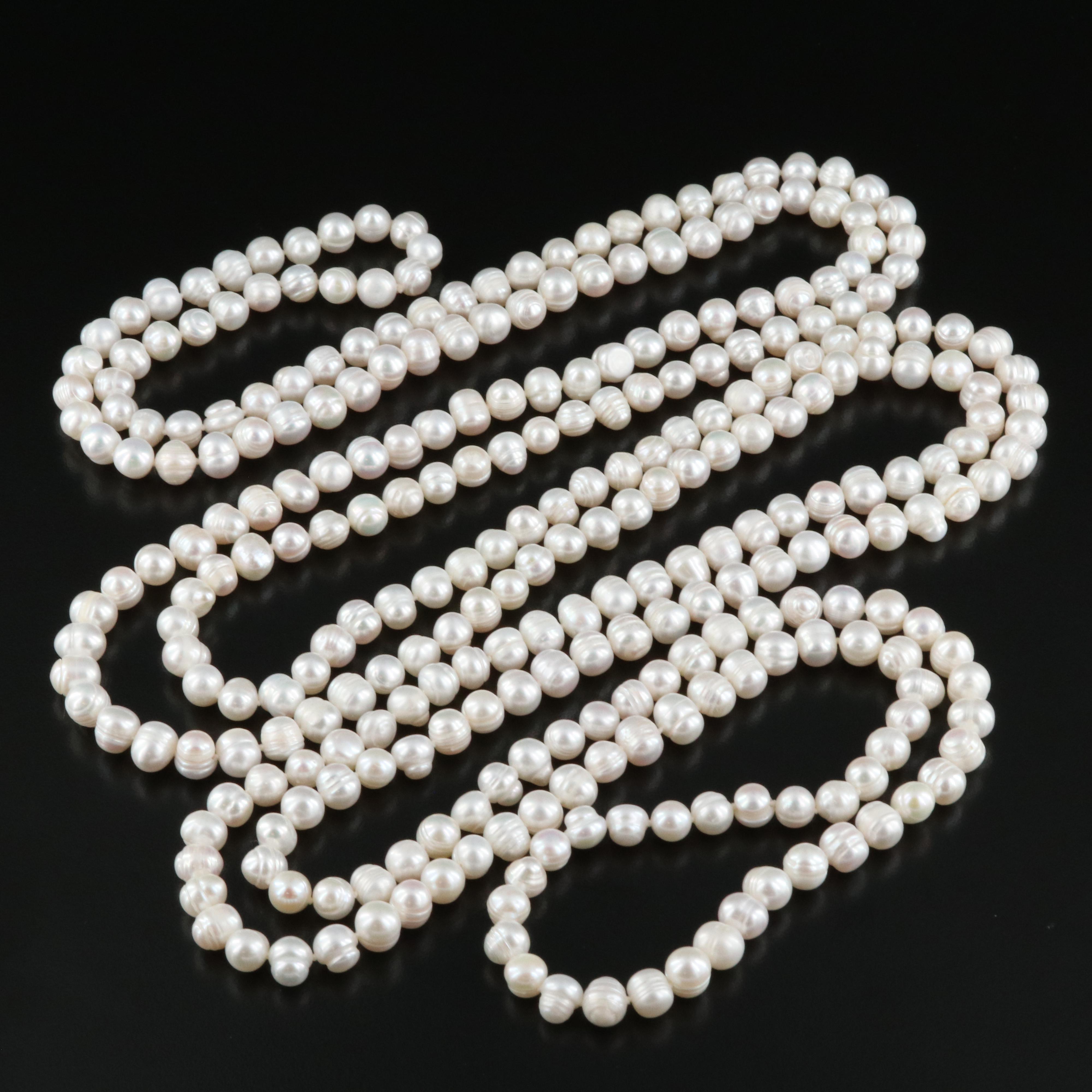 Endless Beaded Pearl Necklace