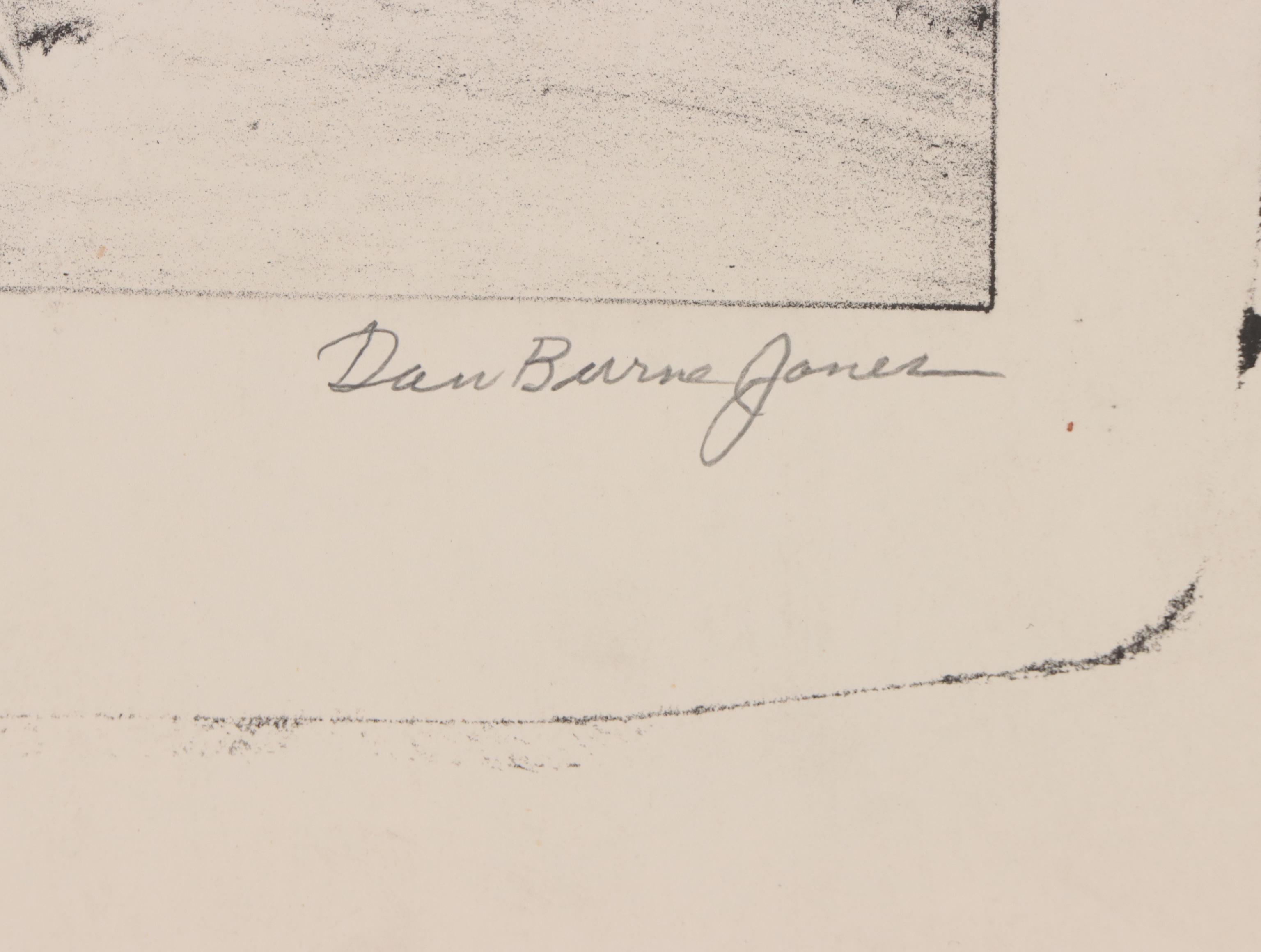 Dan Burne Jones Figurative Lithograph of Artist Sitting Under a Tree