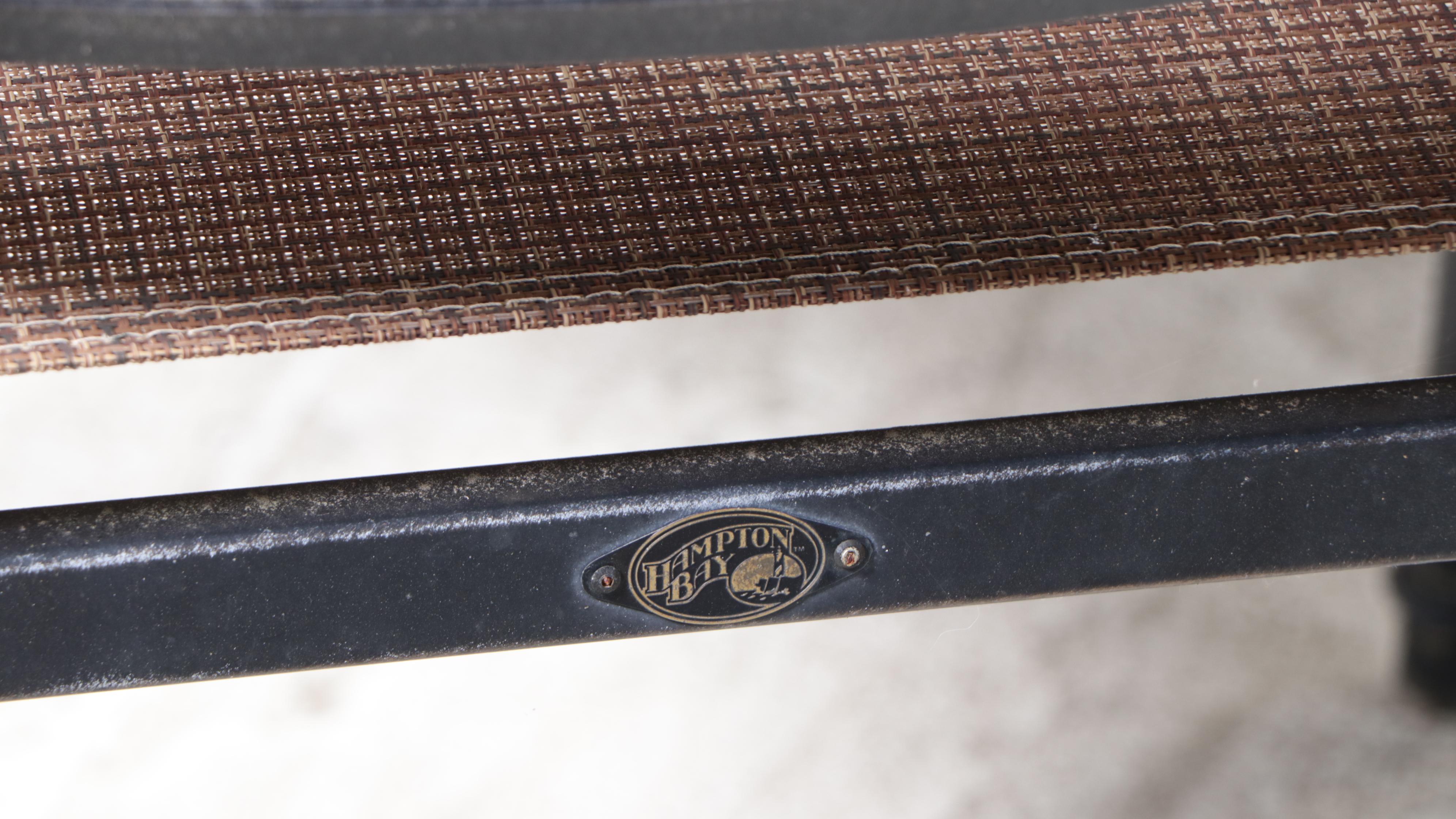 Hampton Bay Aluminum Patio Dining Table and Chairs With PE Mesh Upholstery