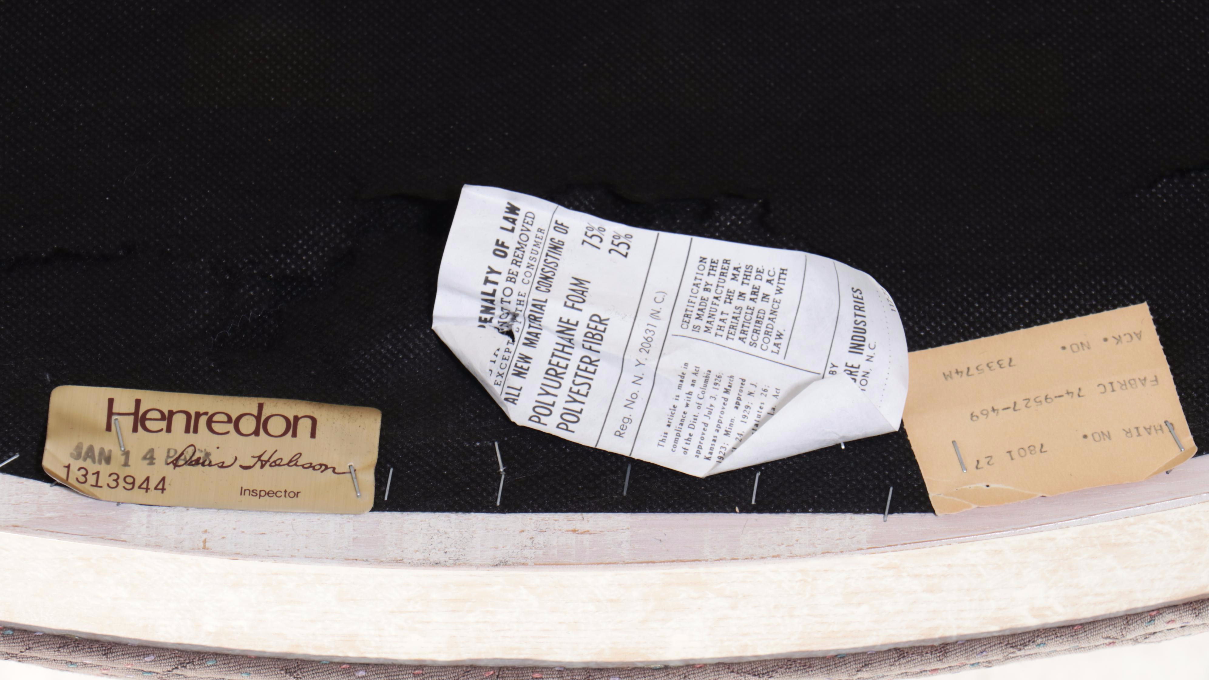 Six Henredon Cerused Ash Dining Chairs and Extension Dining Table