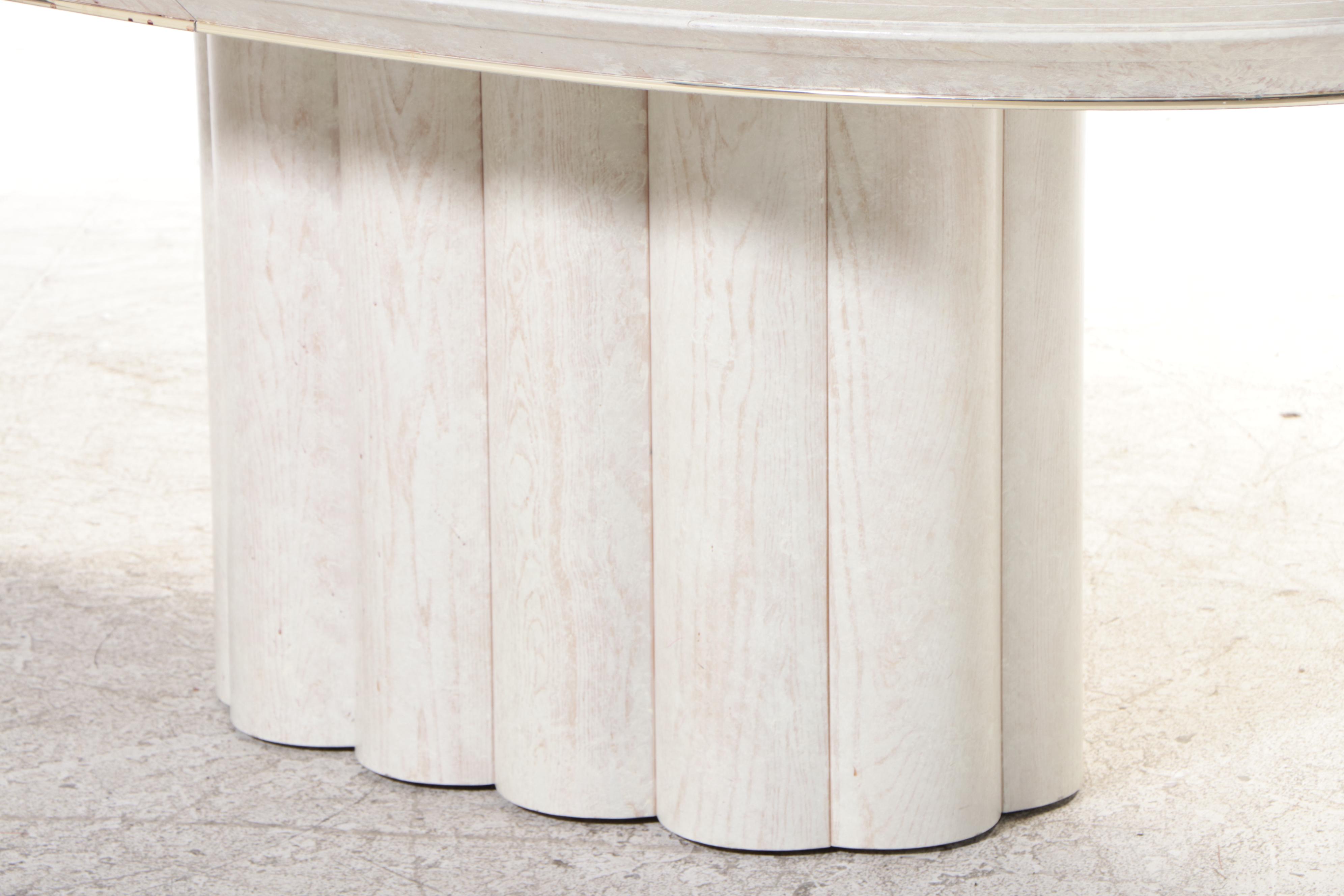 Six Henredon Cerused Ash Dining Chairs and Extension Dining Table