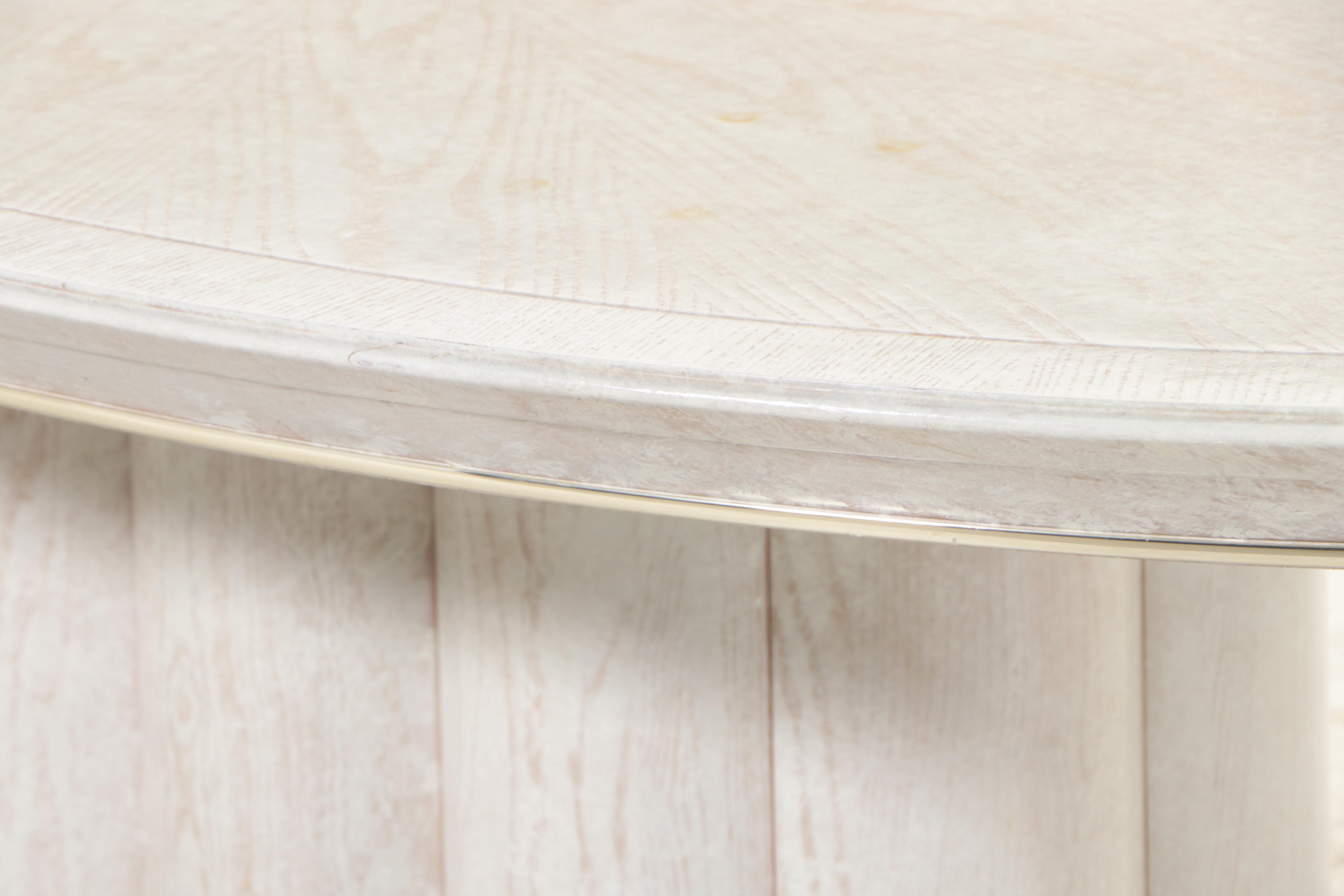 Six Henredon Cerused Ash Dining Chairs and Extension Dining Table