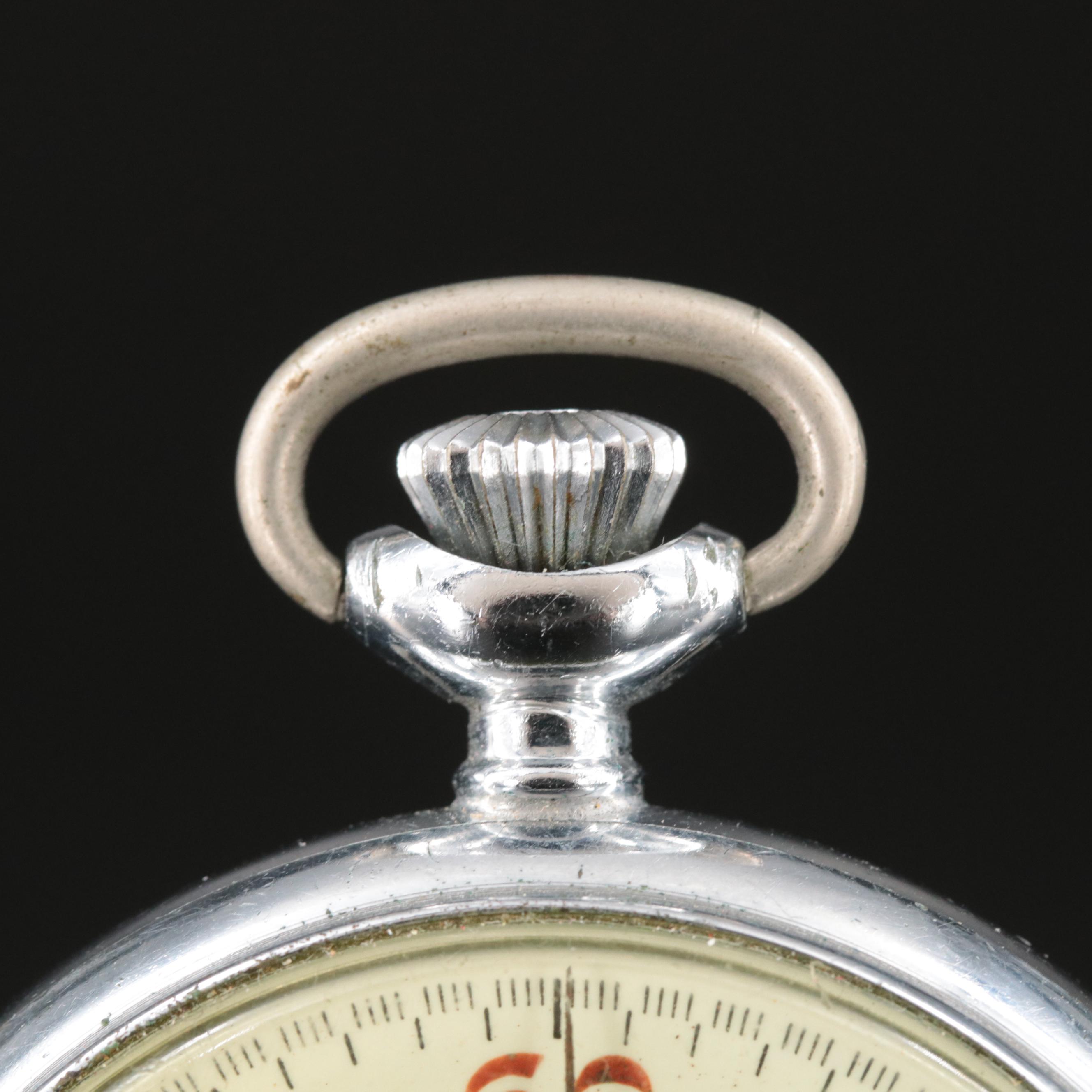 Molnija Russian-Made Pocket Watch and Swiss Gallet 30 Minute Stop Watch