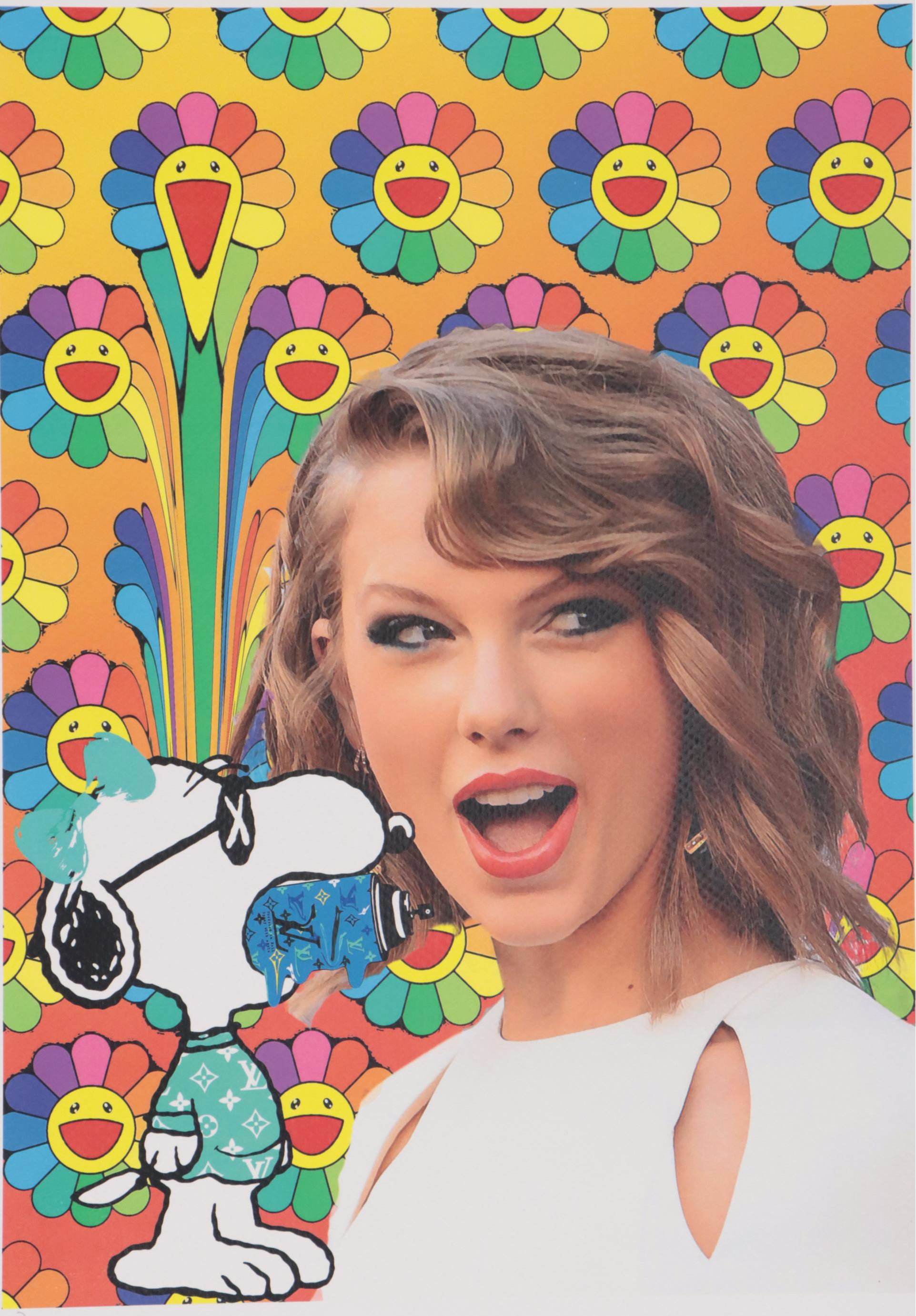 Death NYC Pop Art Graphic Print of Taylor Swift and Snoopy