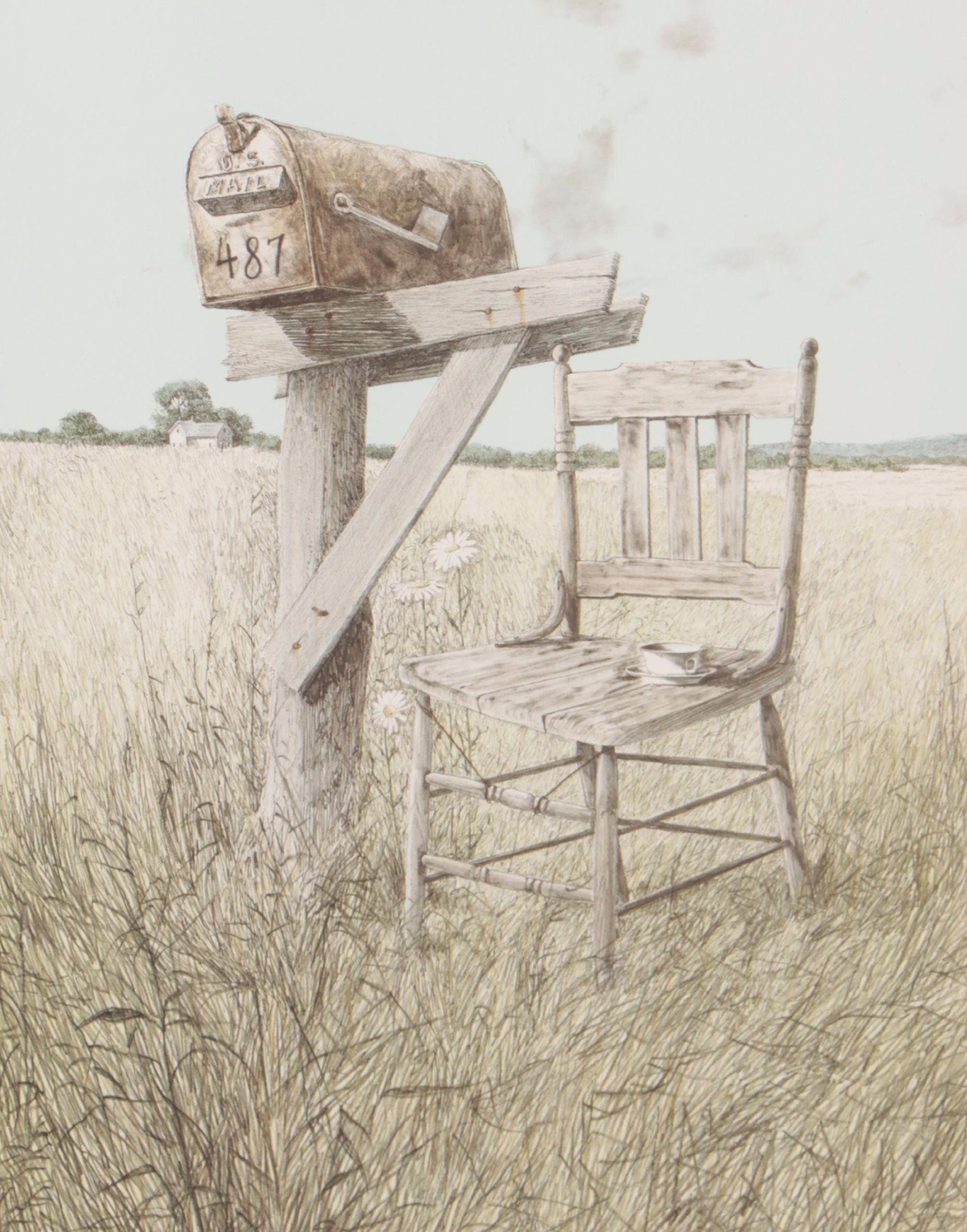 Gerald H. Lubeck Lithograph "Waiting"