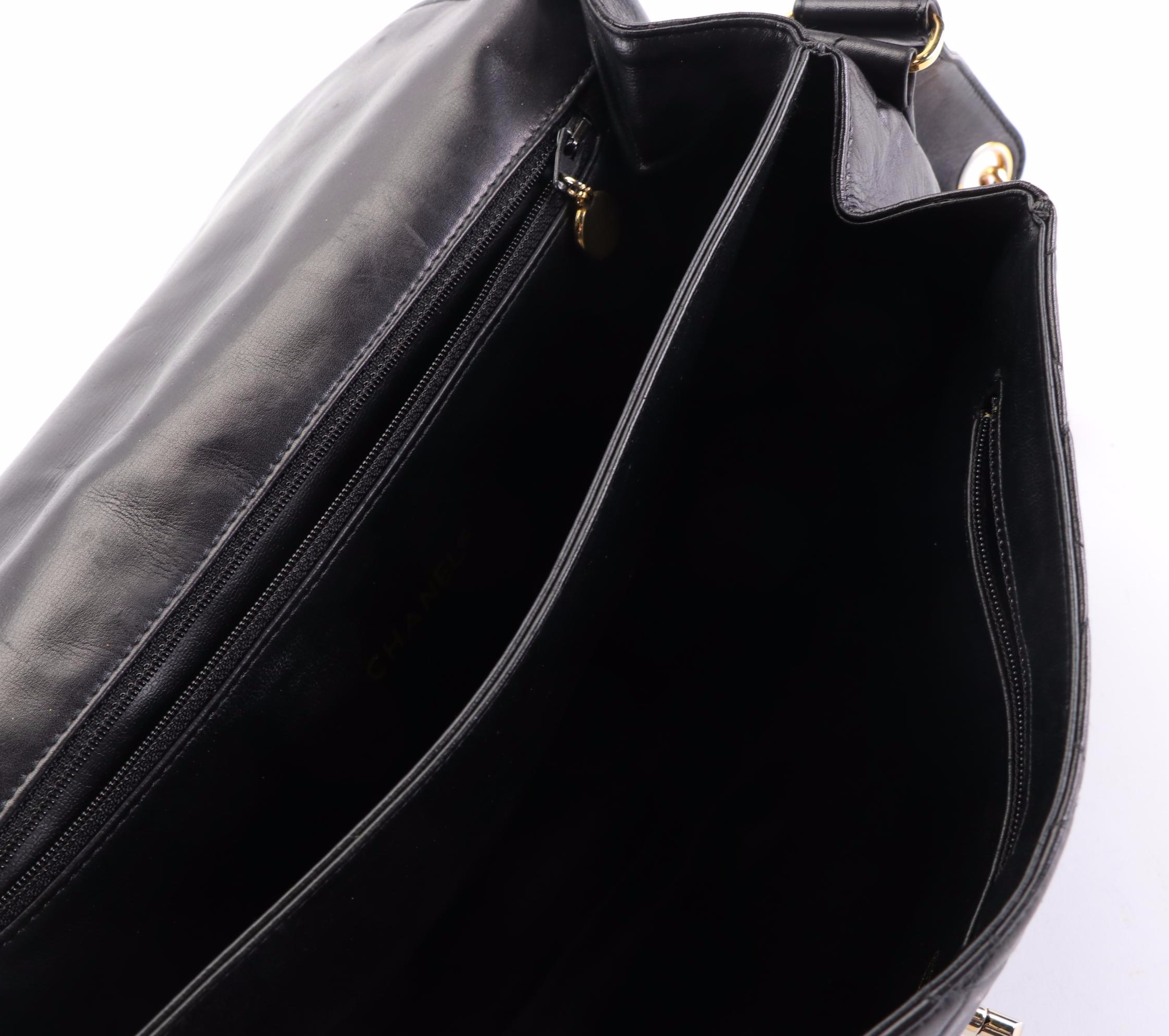 Chanel Flap Shoulder Bag in Black Matelassé Lambskin Leather