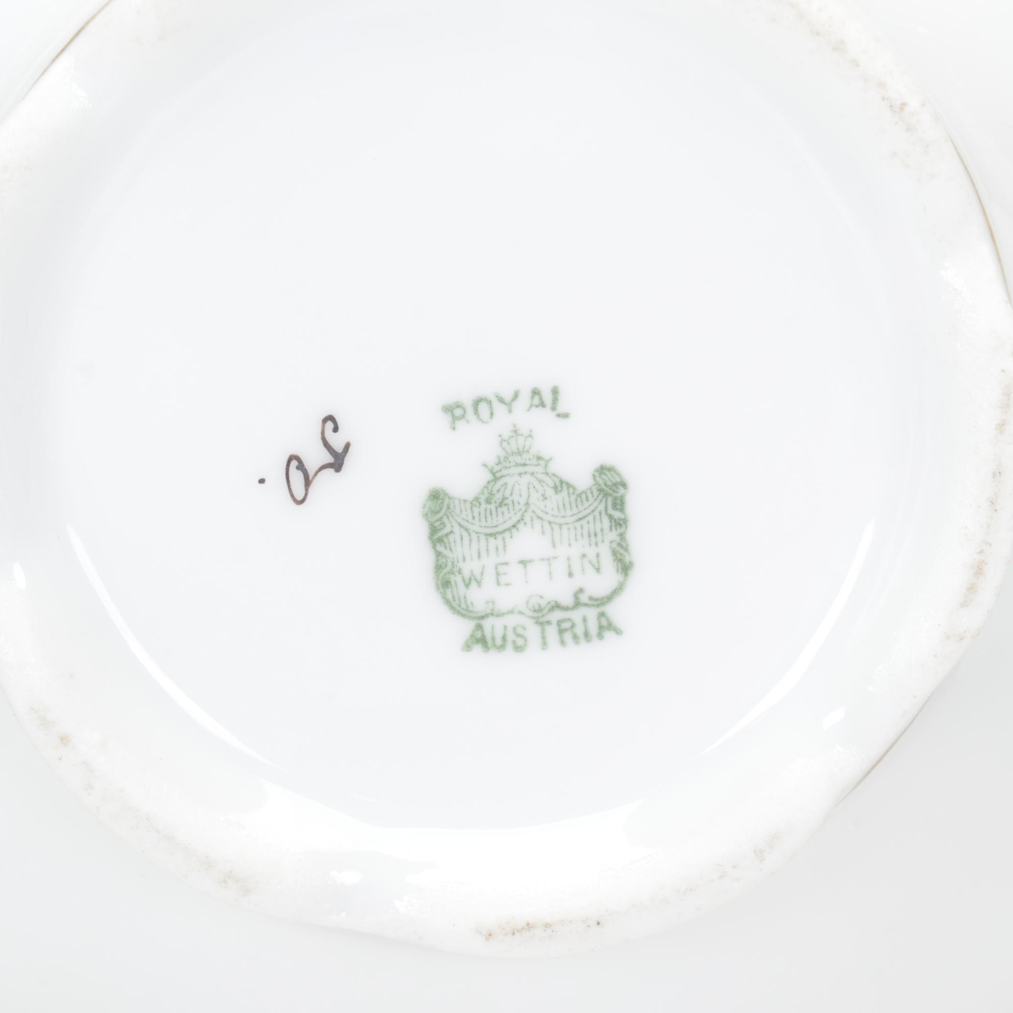 Royal Wettin Austria Coffee Set with Cauldon Gilded Plates and Other Tableware