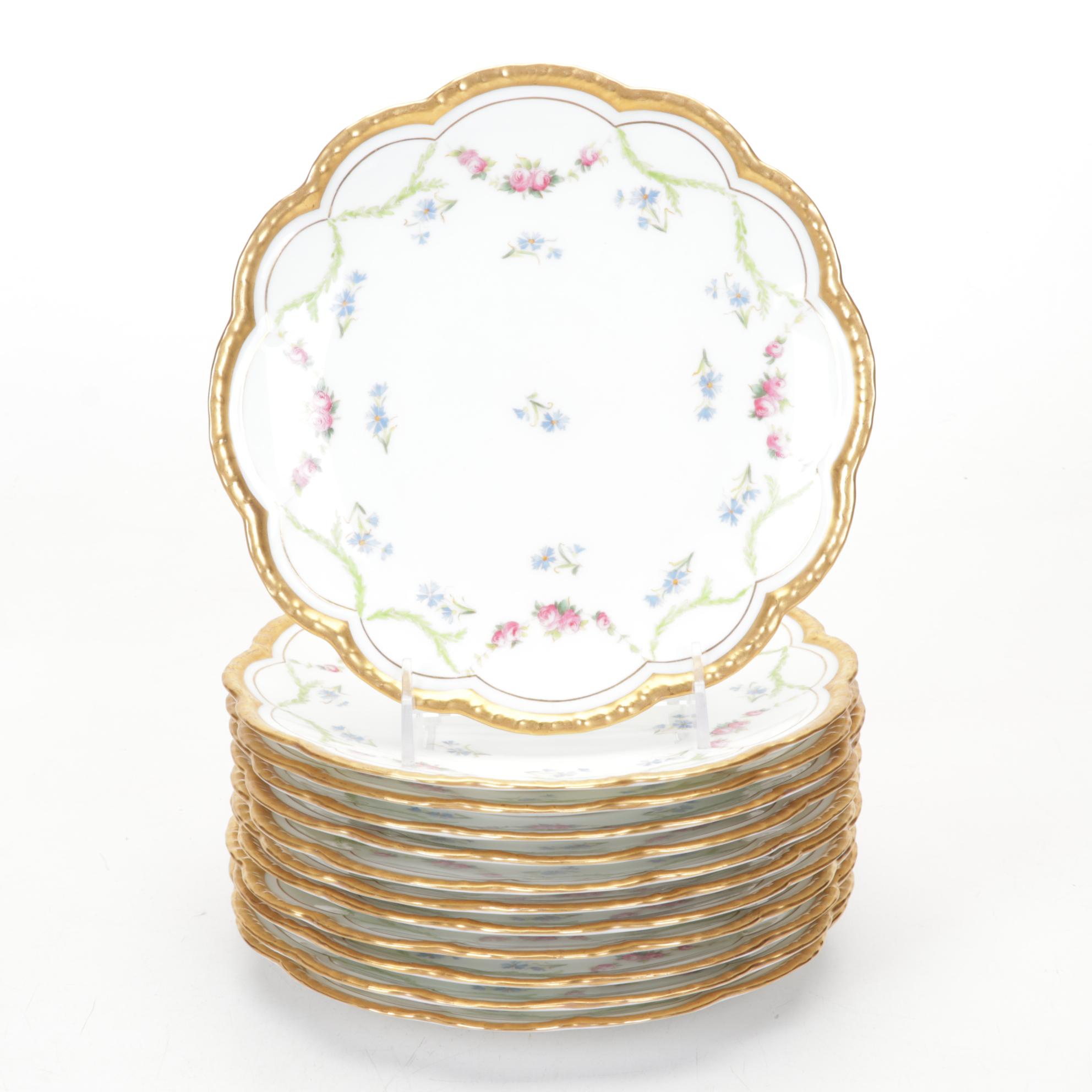 Royal Wettin Austria Coffee Set with Cauldon Gilded Plates and Other Tableware