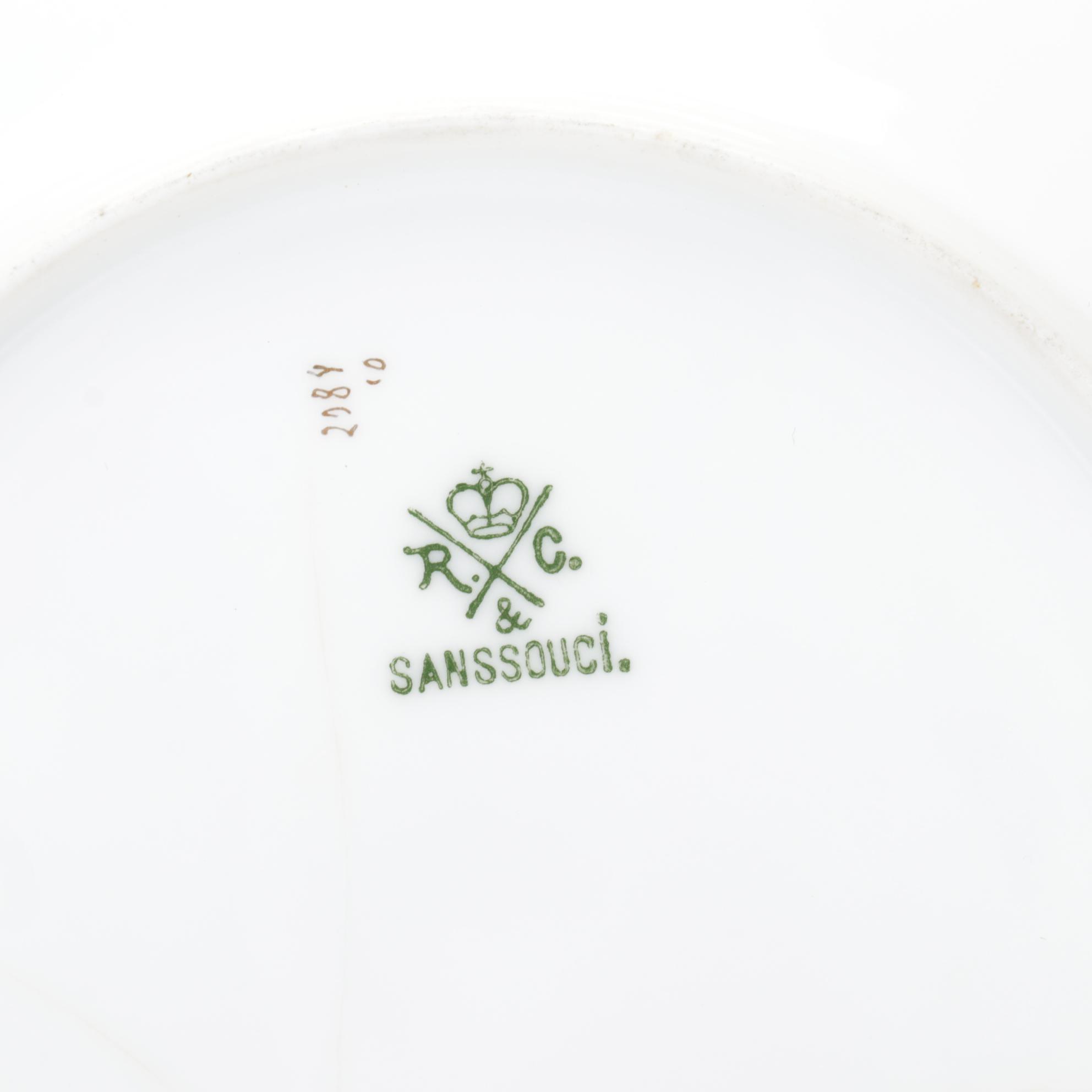 Royal Wettin Austria Coffee Set with Cauldon Gilded Plates and Other Tableware