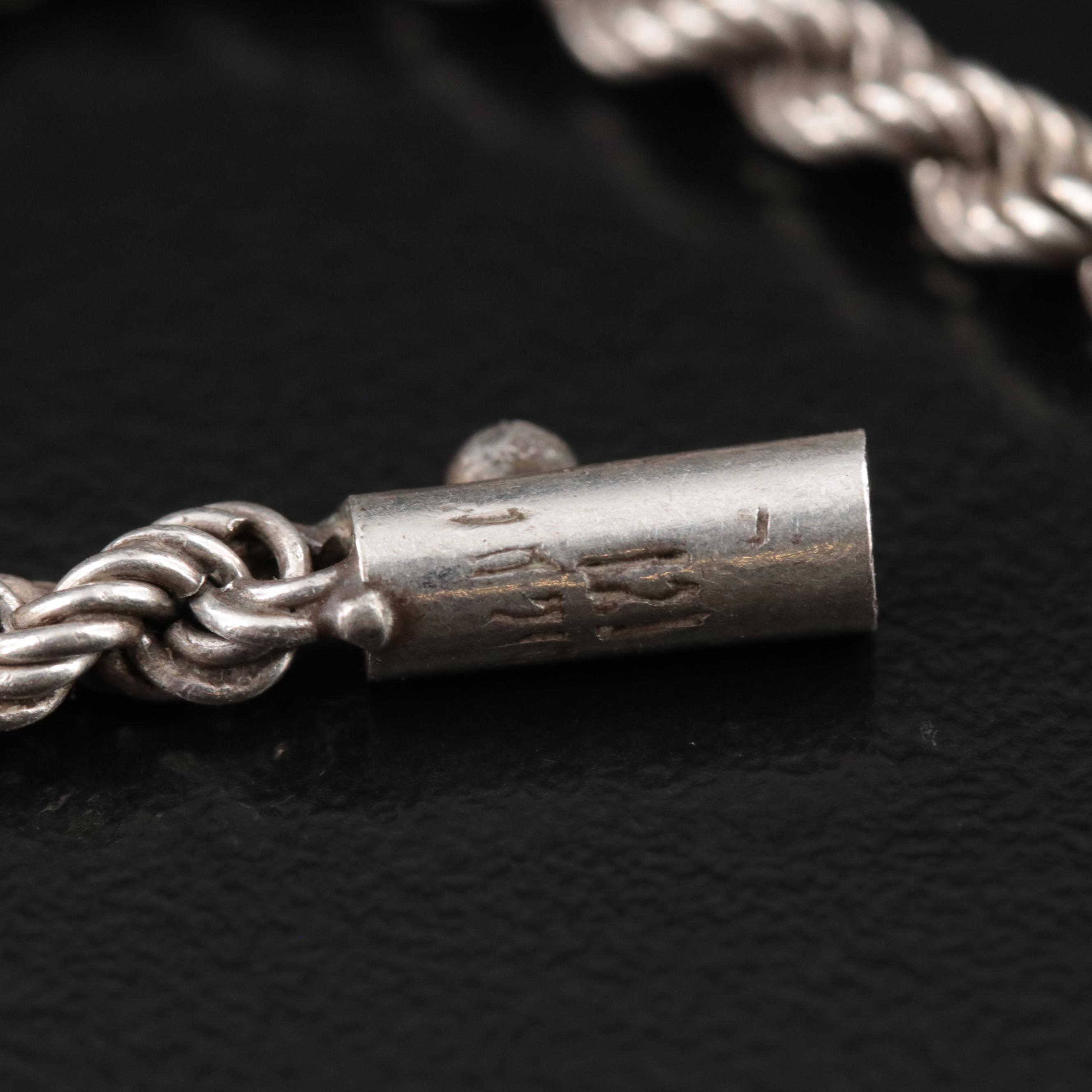 Sterling Graduated French Rope Chain Necklace