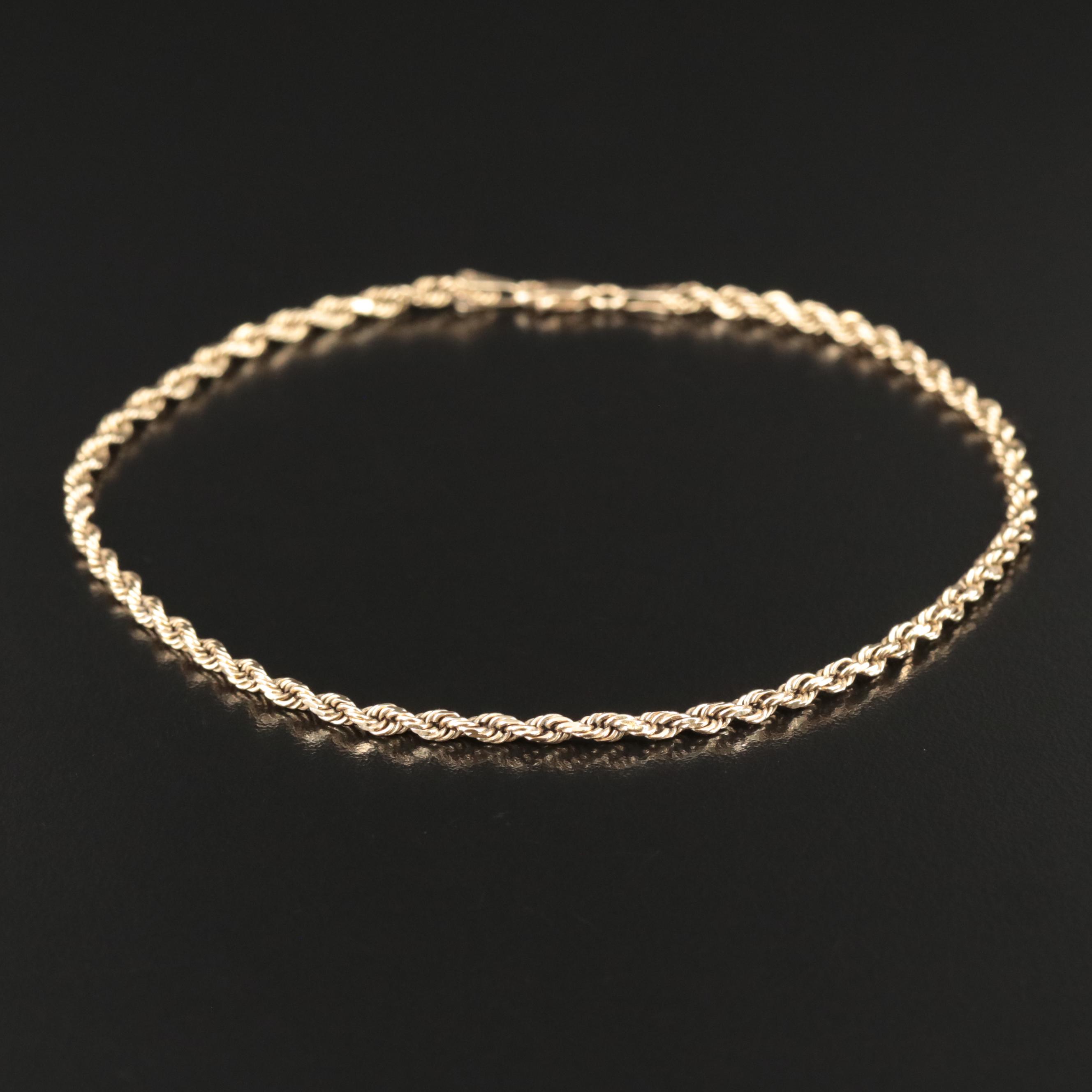 14K Rope Ankle Bracelet