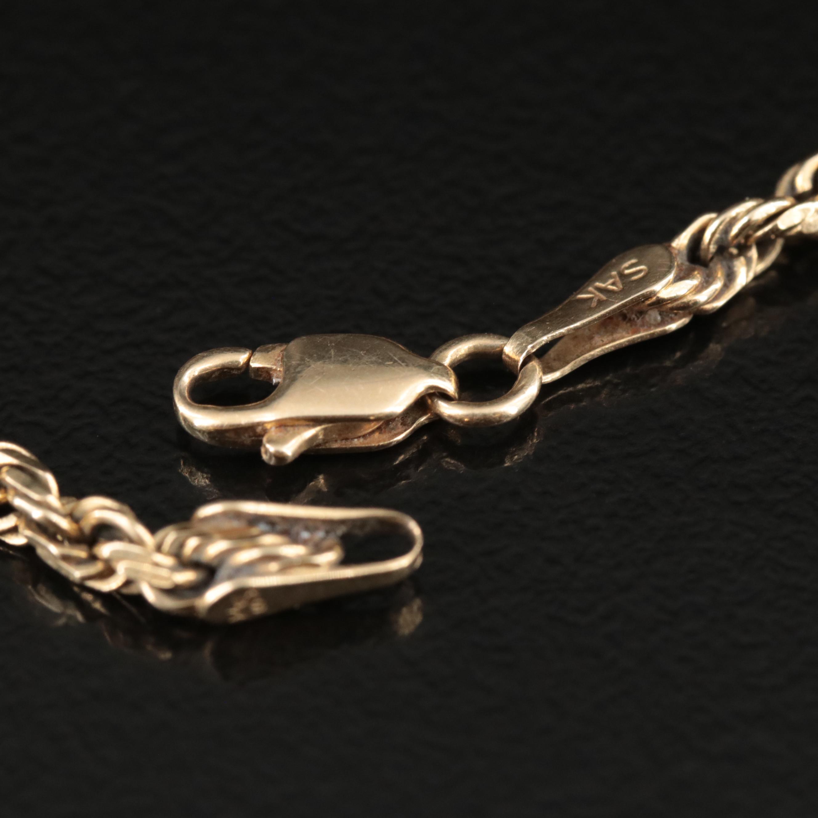 14K Rope Ankle Bracelet