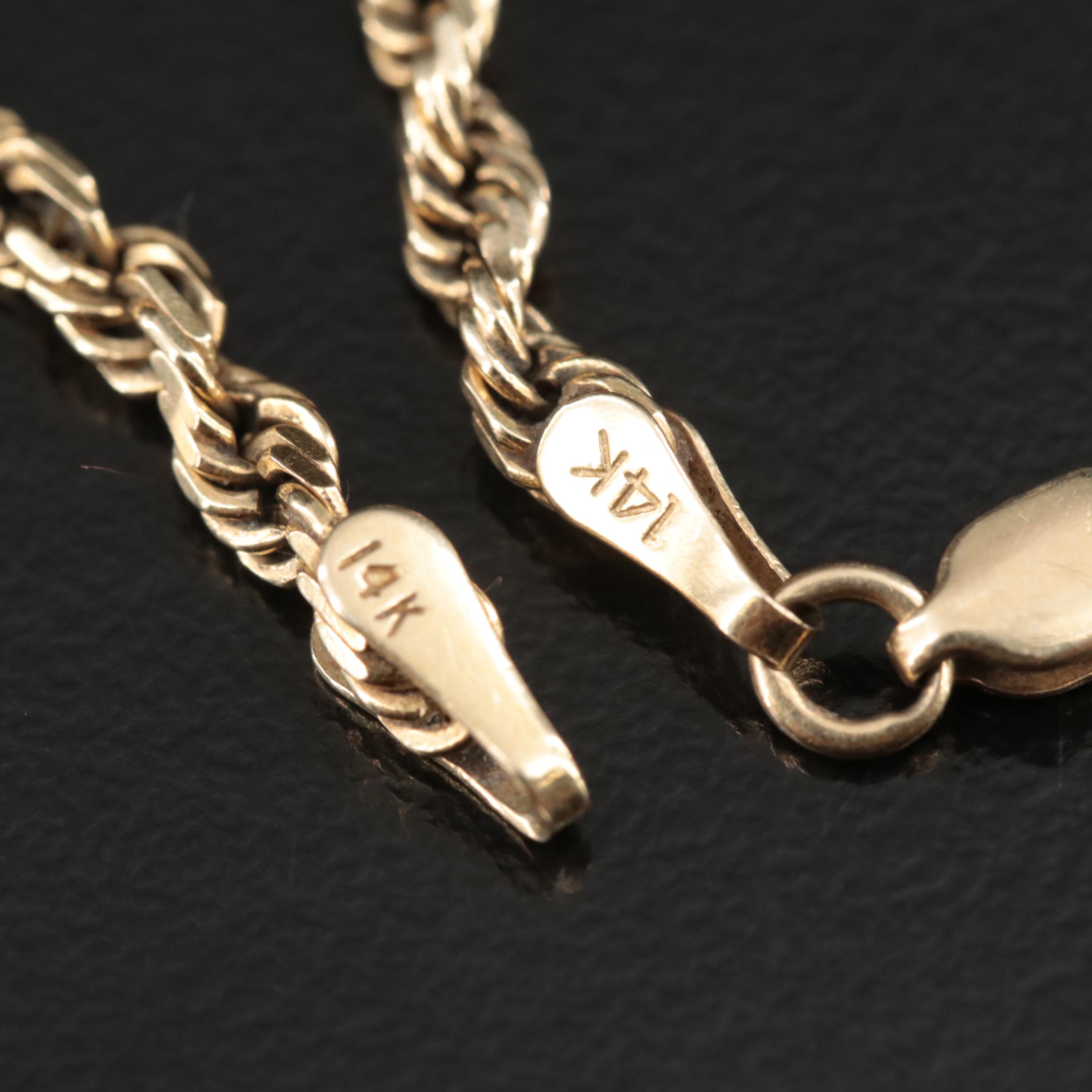 14K Rope Ankle Bracelet