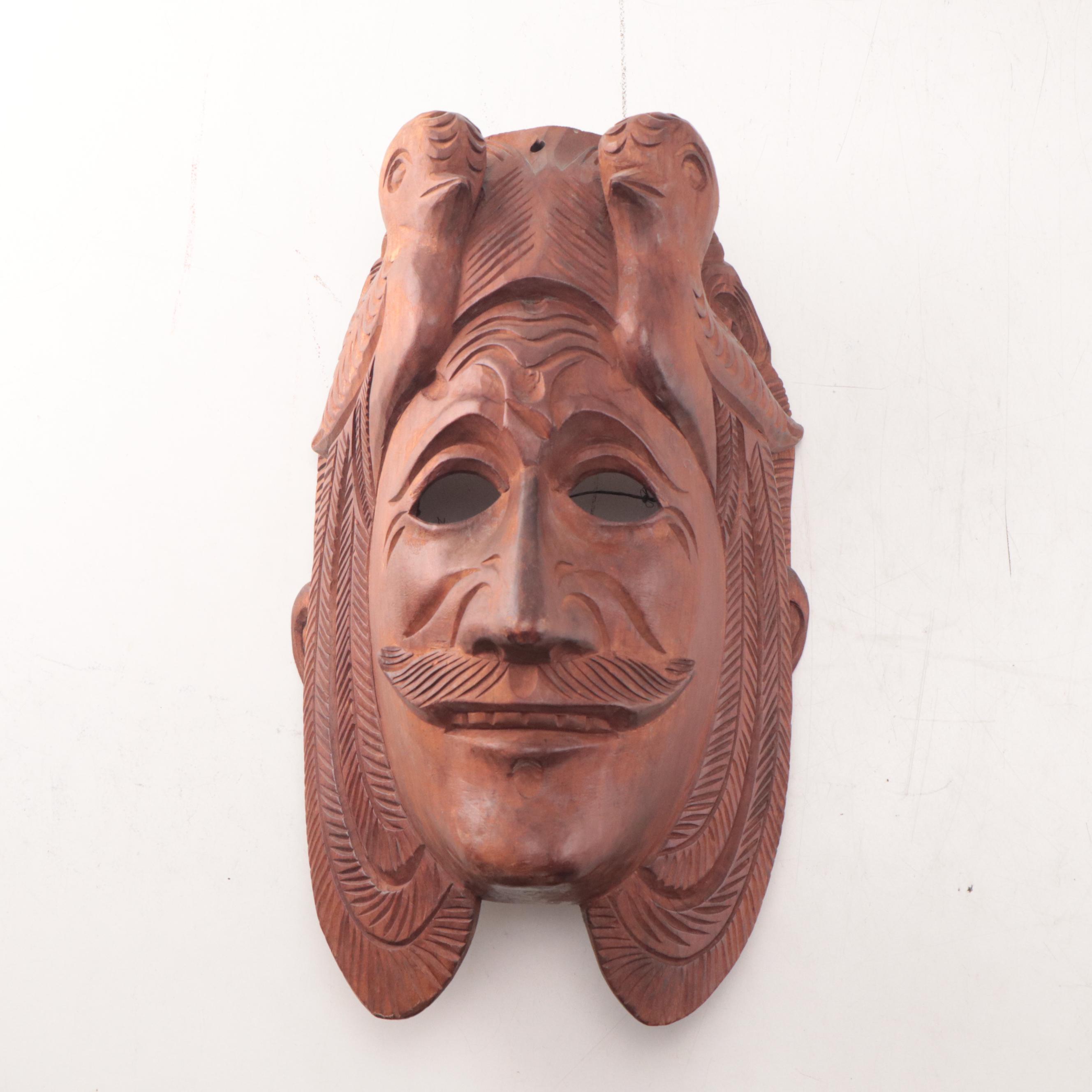 African and Guatemalan Carved Wood Masks, Late 20th Century