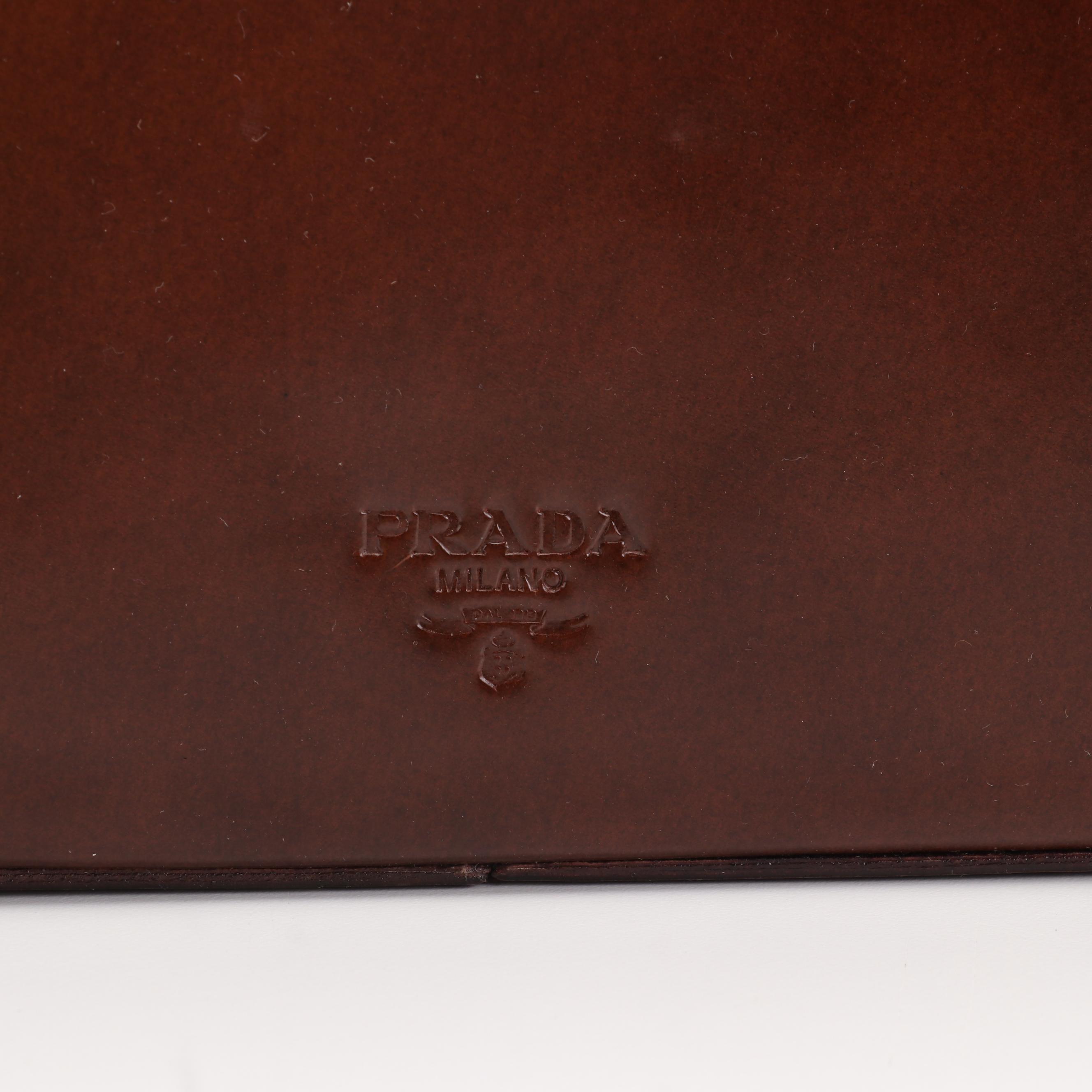 Prada Patent Leather Underarm Bag with Embroidered Flower