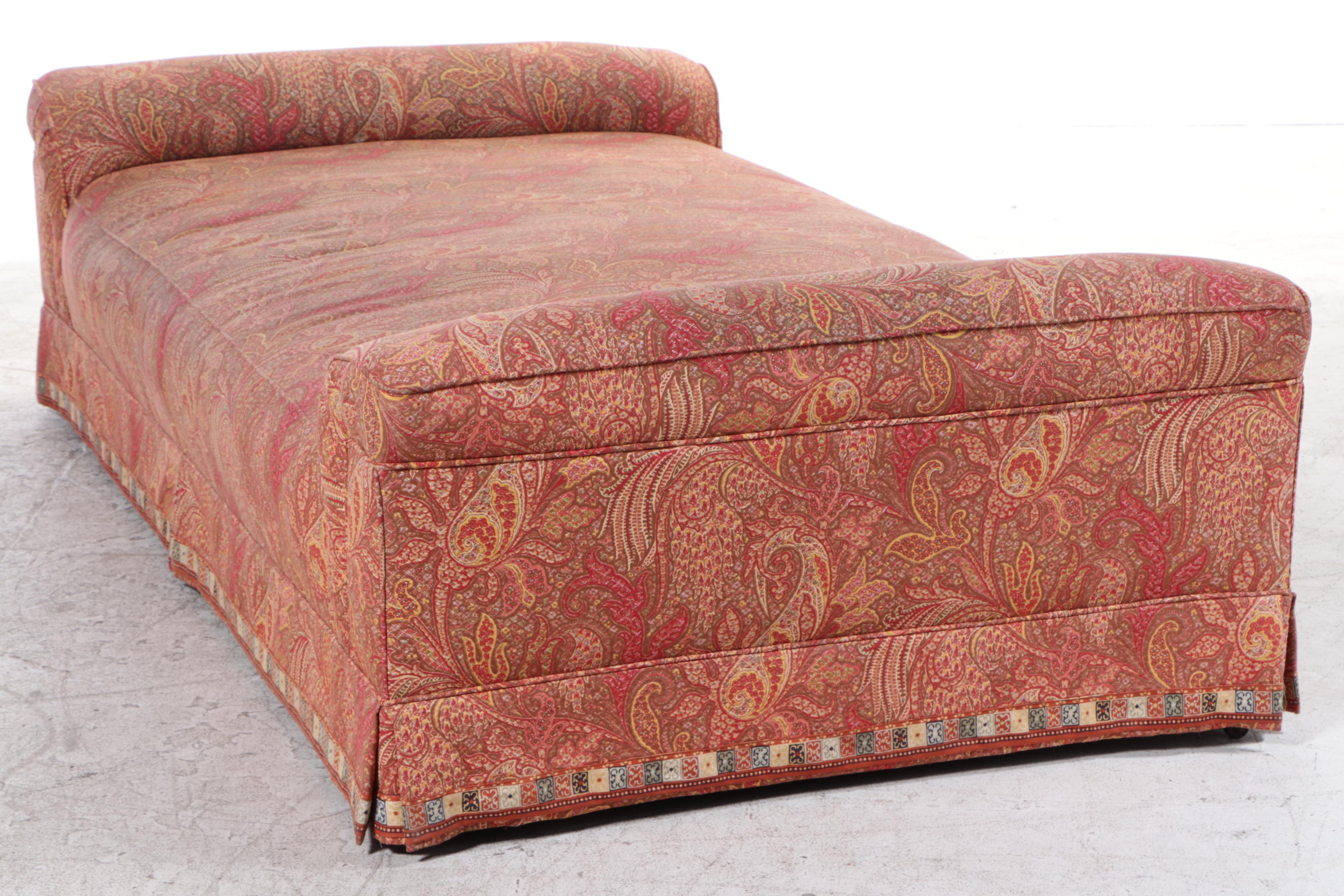 Large Victorian Custom-Upholstered Daybed, Late 19th Century