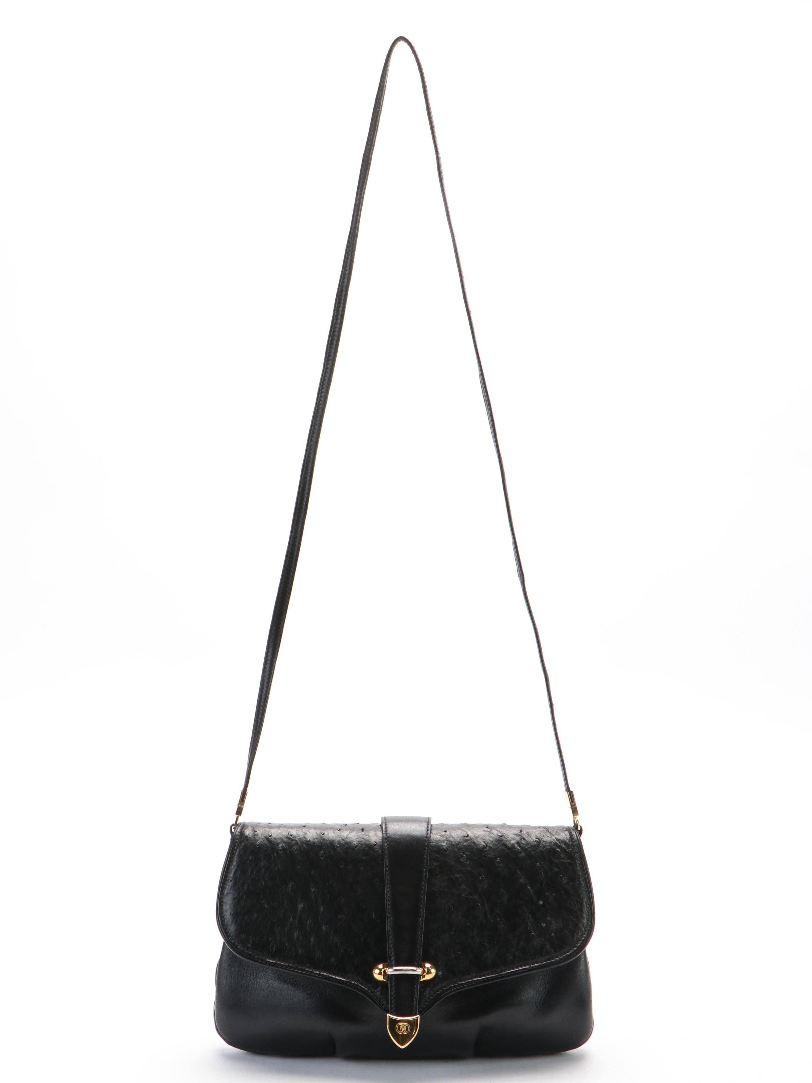 Gucci Ostrich Leather Shoulder Bag