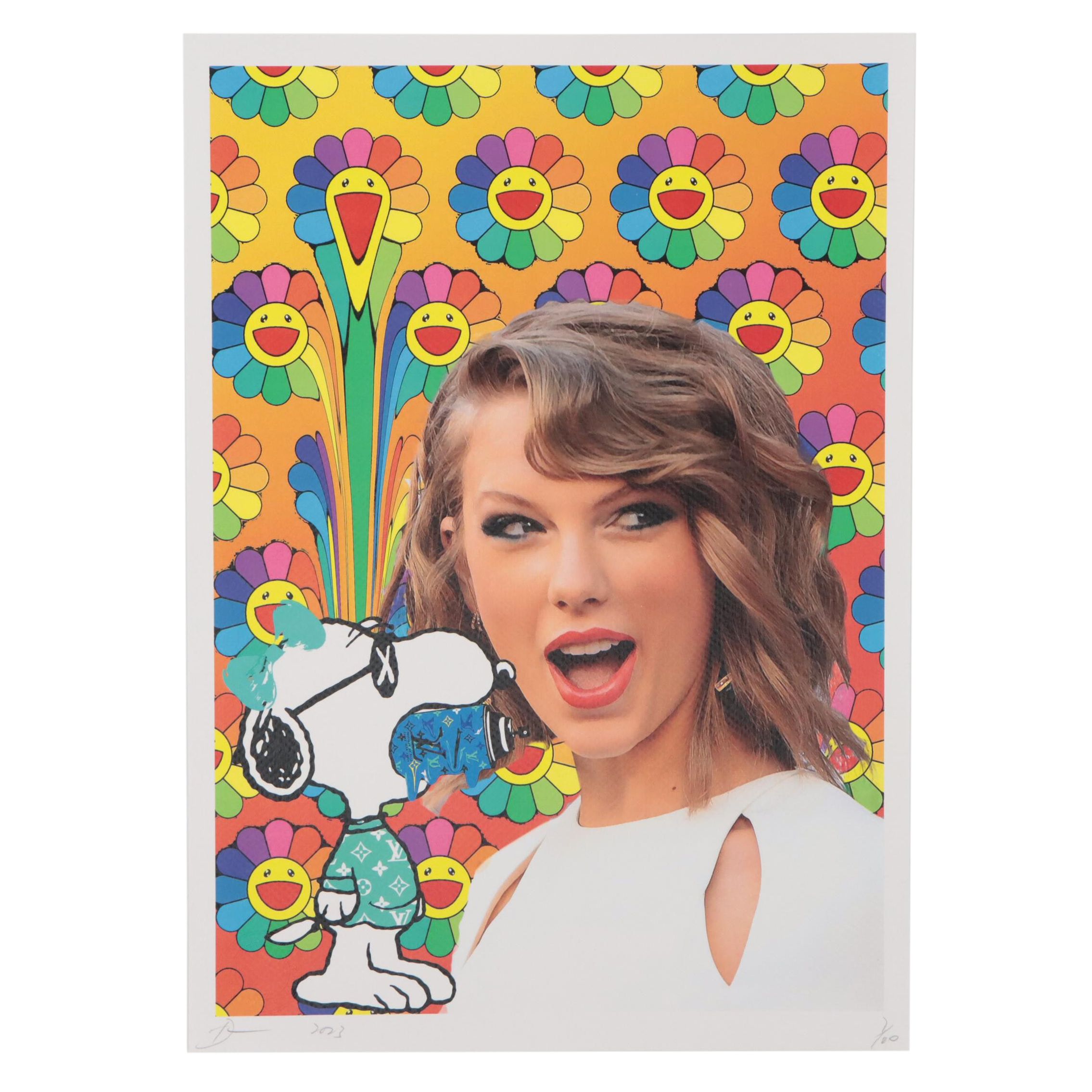 Death NYC Pop Art Graphic Print of Taylor Swift and Snoopy