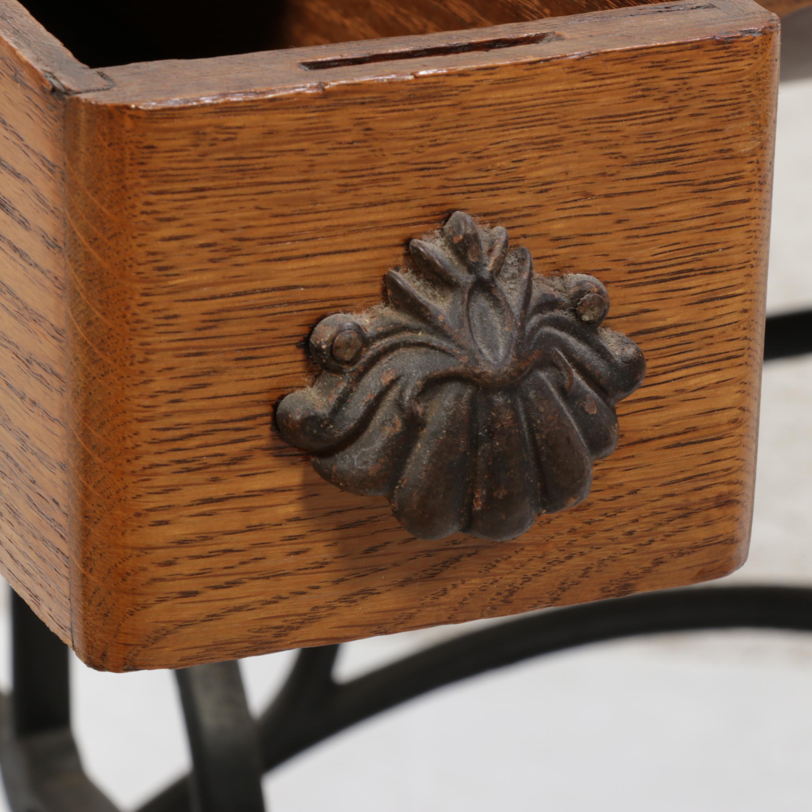 Davis Oak and Cast Iron Treadle Base Sewing Machine, Early 20th Century