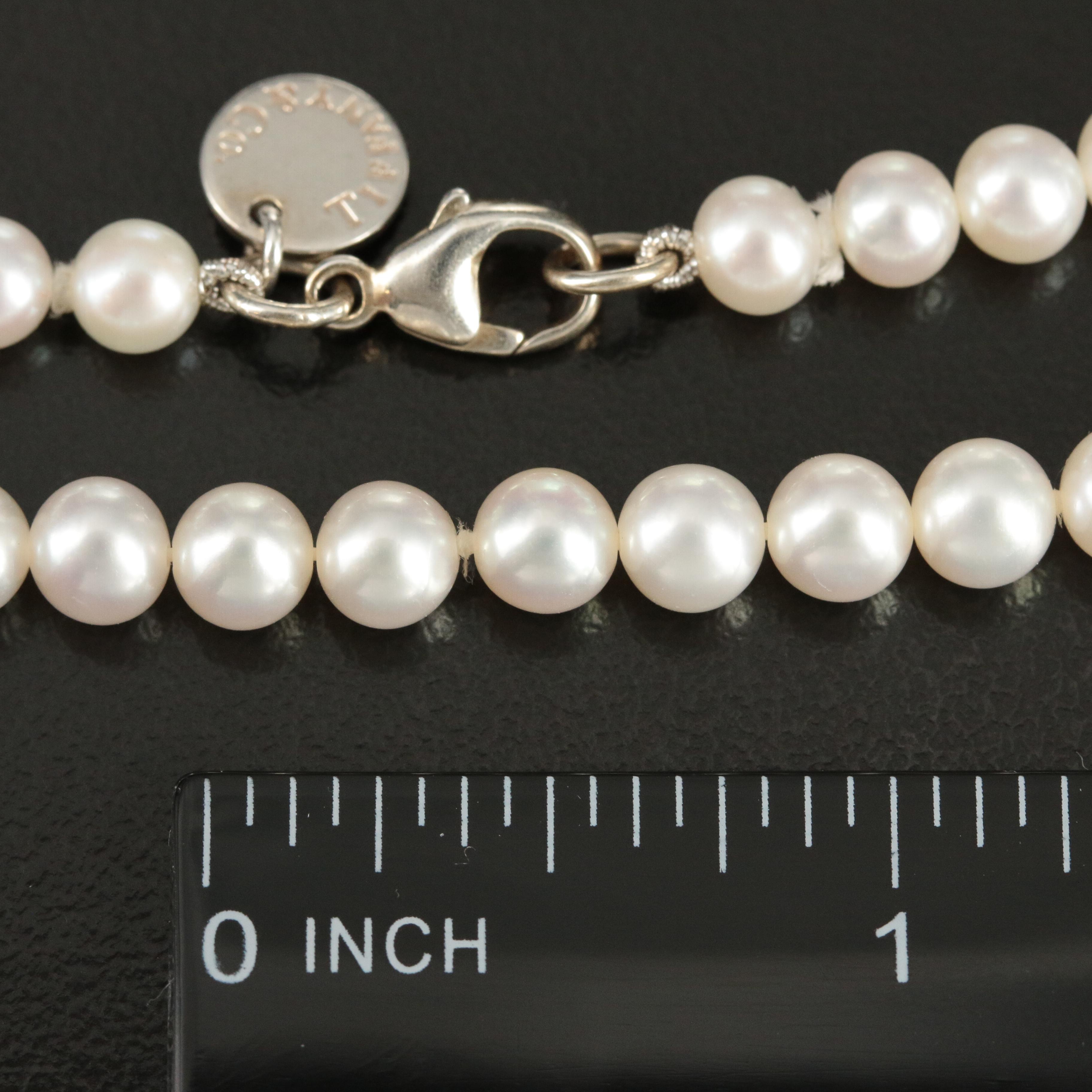 Tiffany & Co. "Ziegfeld" Pearl Necklace with Sterling Clasp