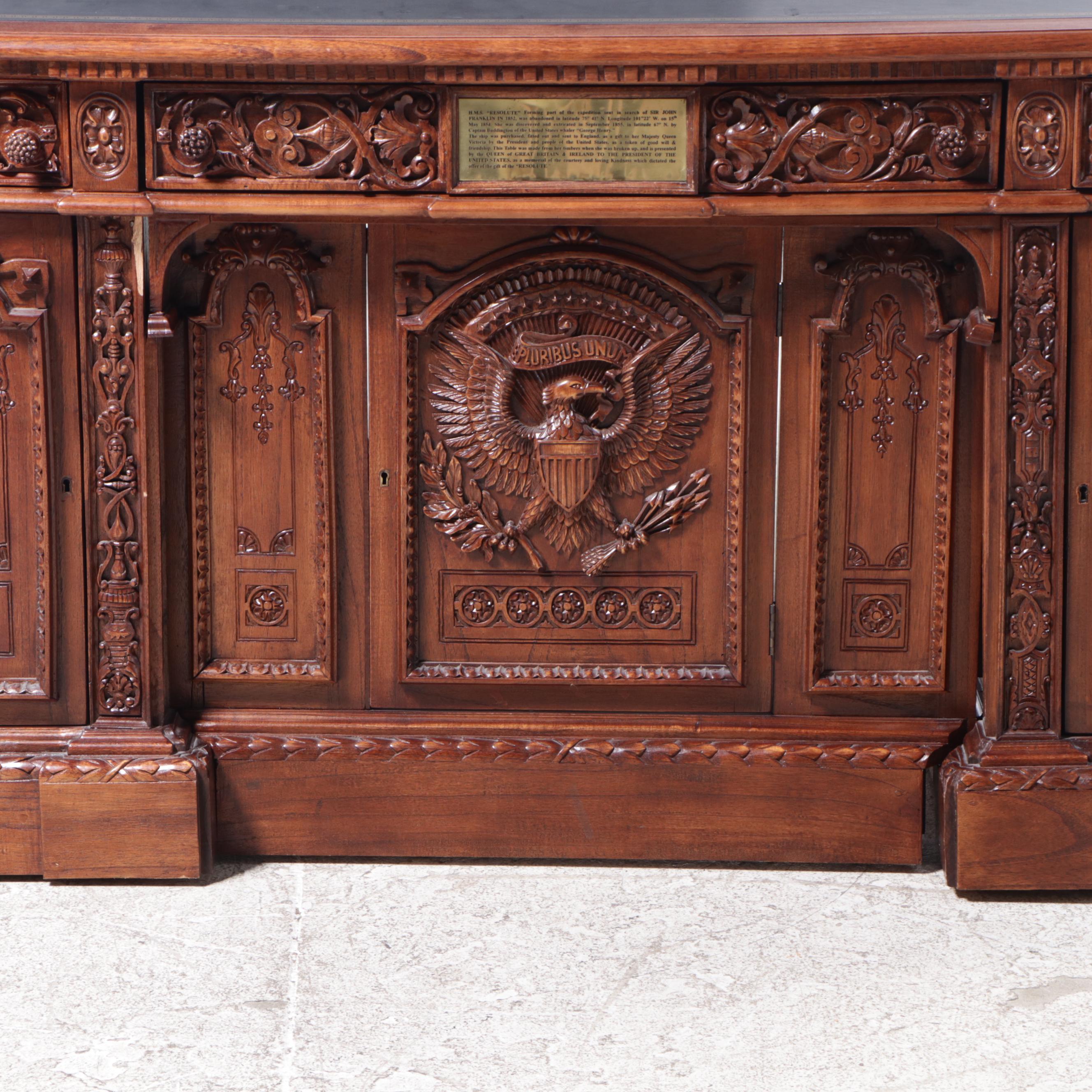 Replica HMS Resolute Carved Hardwood Desk