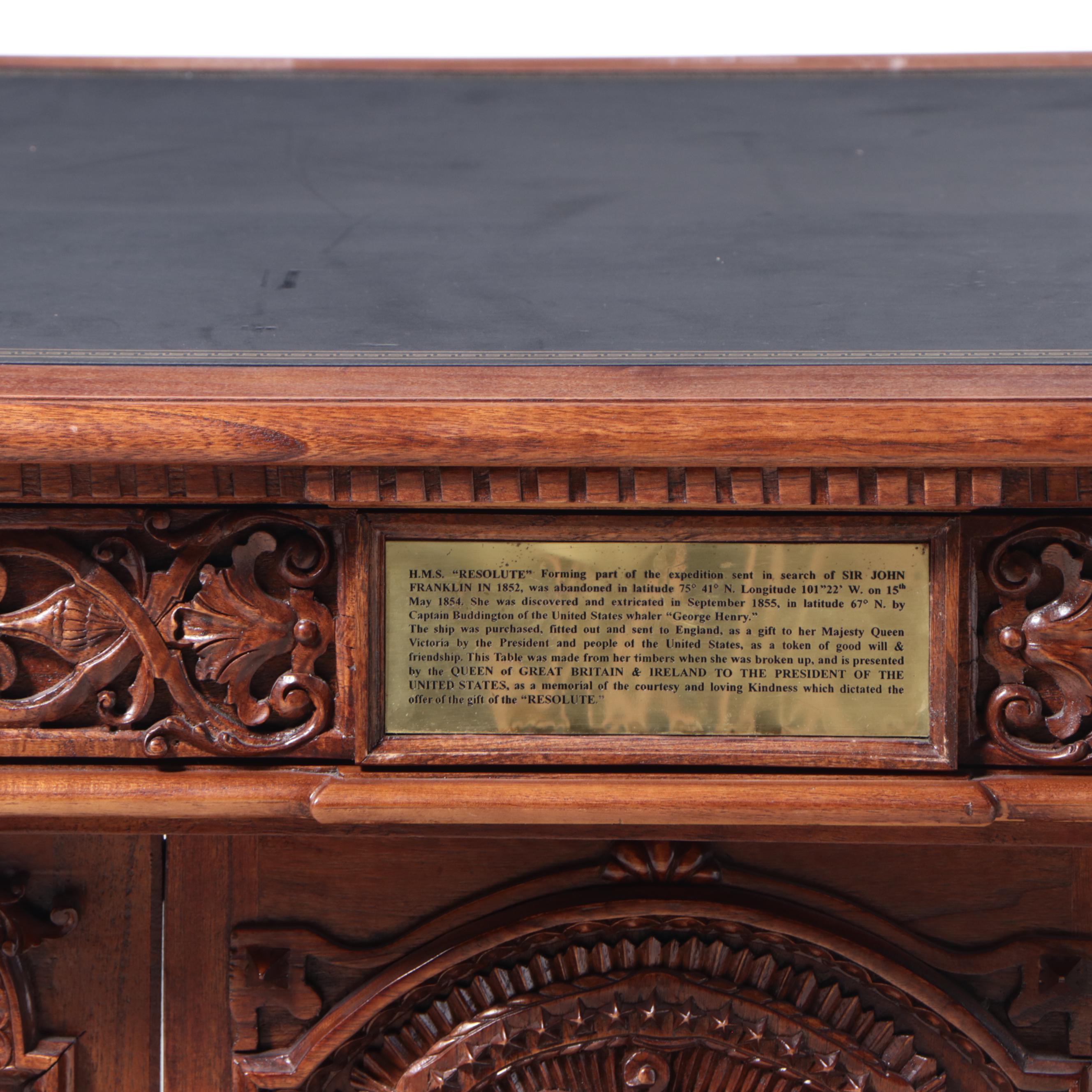 Replica HMS Resolute Carved Hardwood Desk