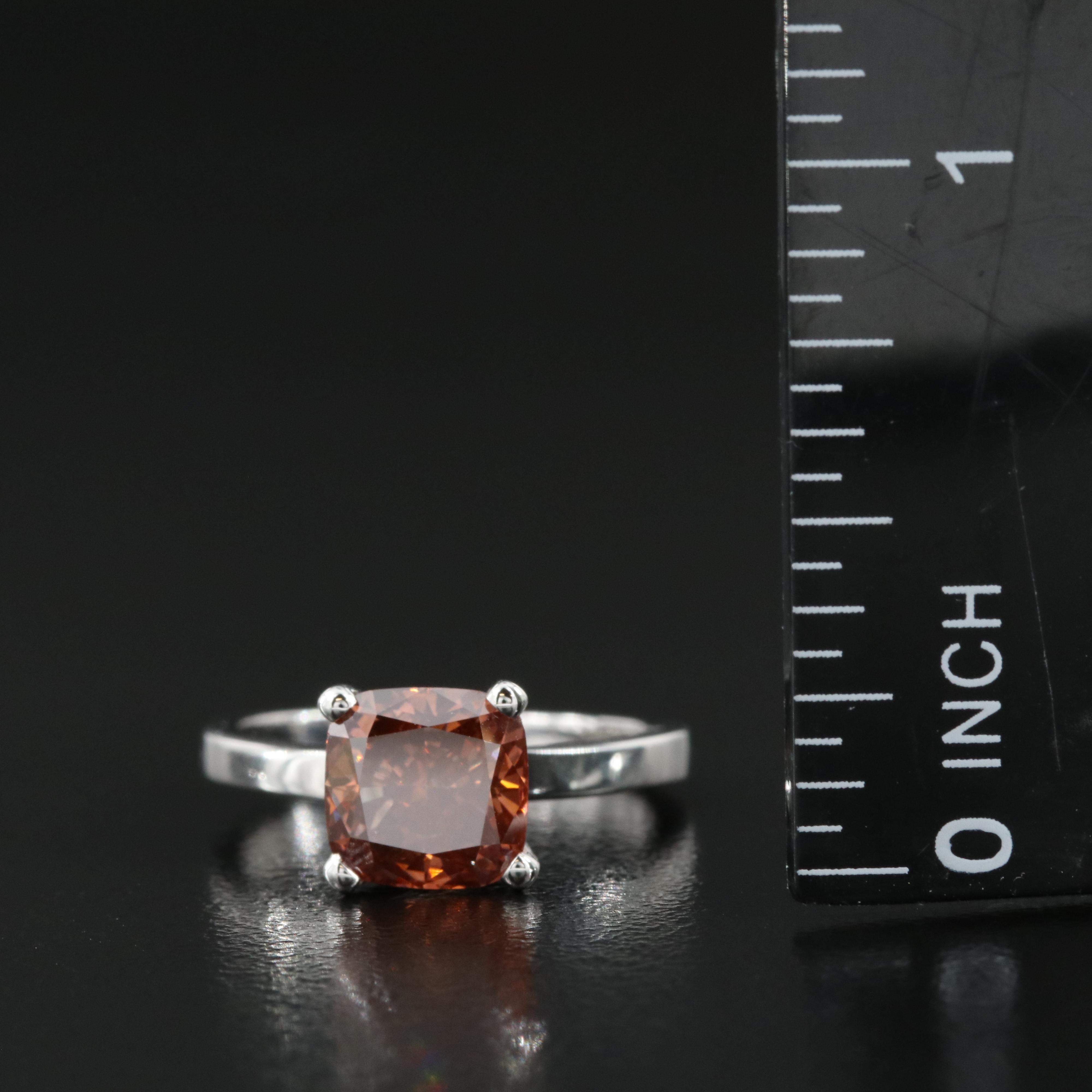 18K 2.28 CT Fancy Deep Reddish Orange Diamond Solitaire Ring