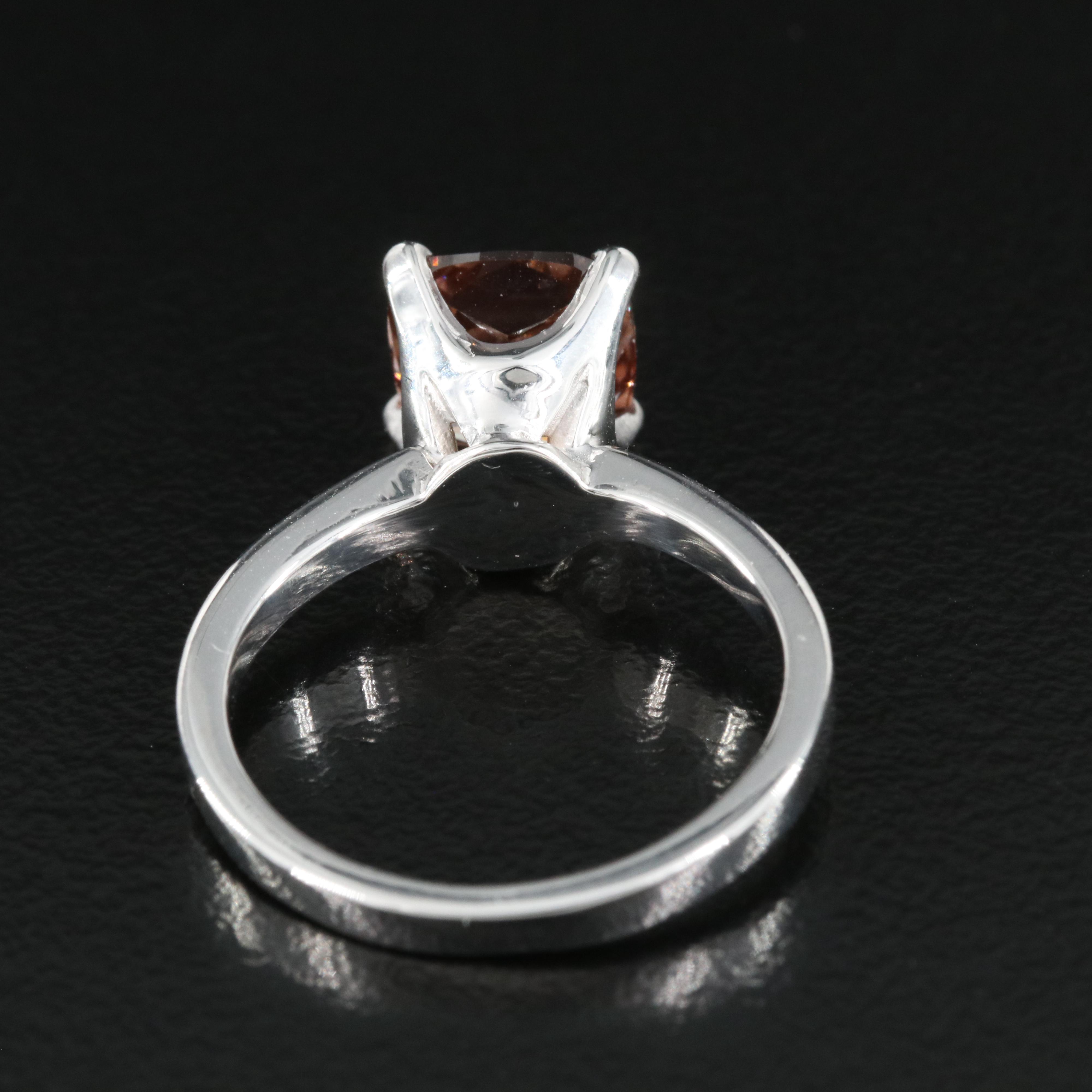 18K 2.28 CT Fancy Deep Reddish Orange Diamond Solitaire Ring