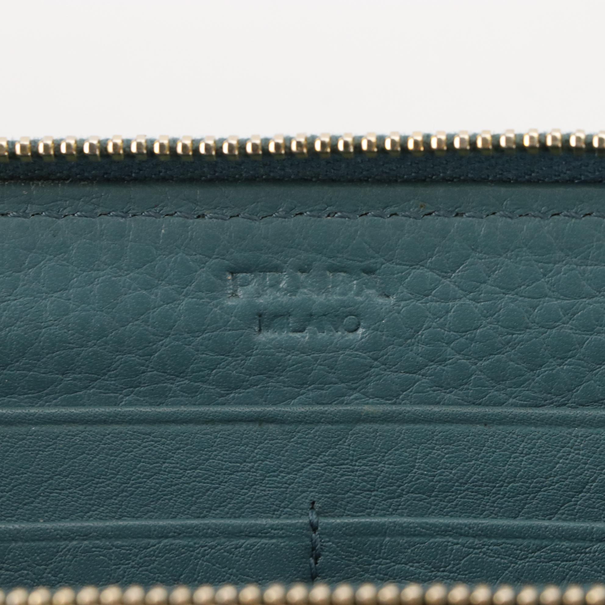 Prada Zip-Around Wallet in Vitello Daino Leather with Box