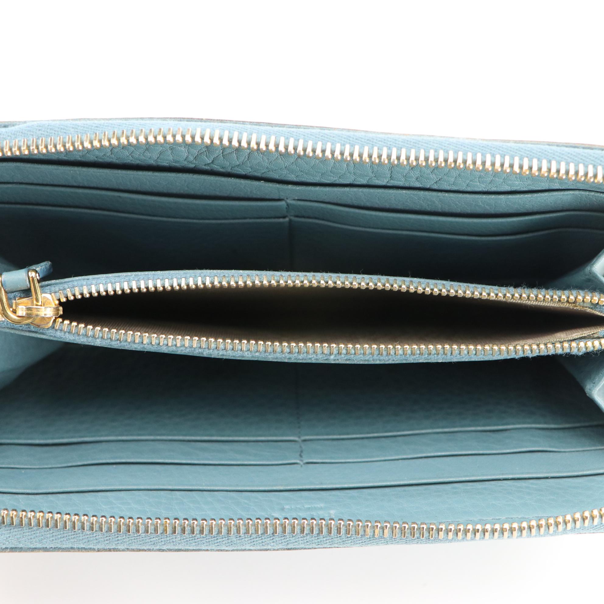 Prada Zip-Around Wallet in Vitello Daino Leather with Box