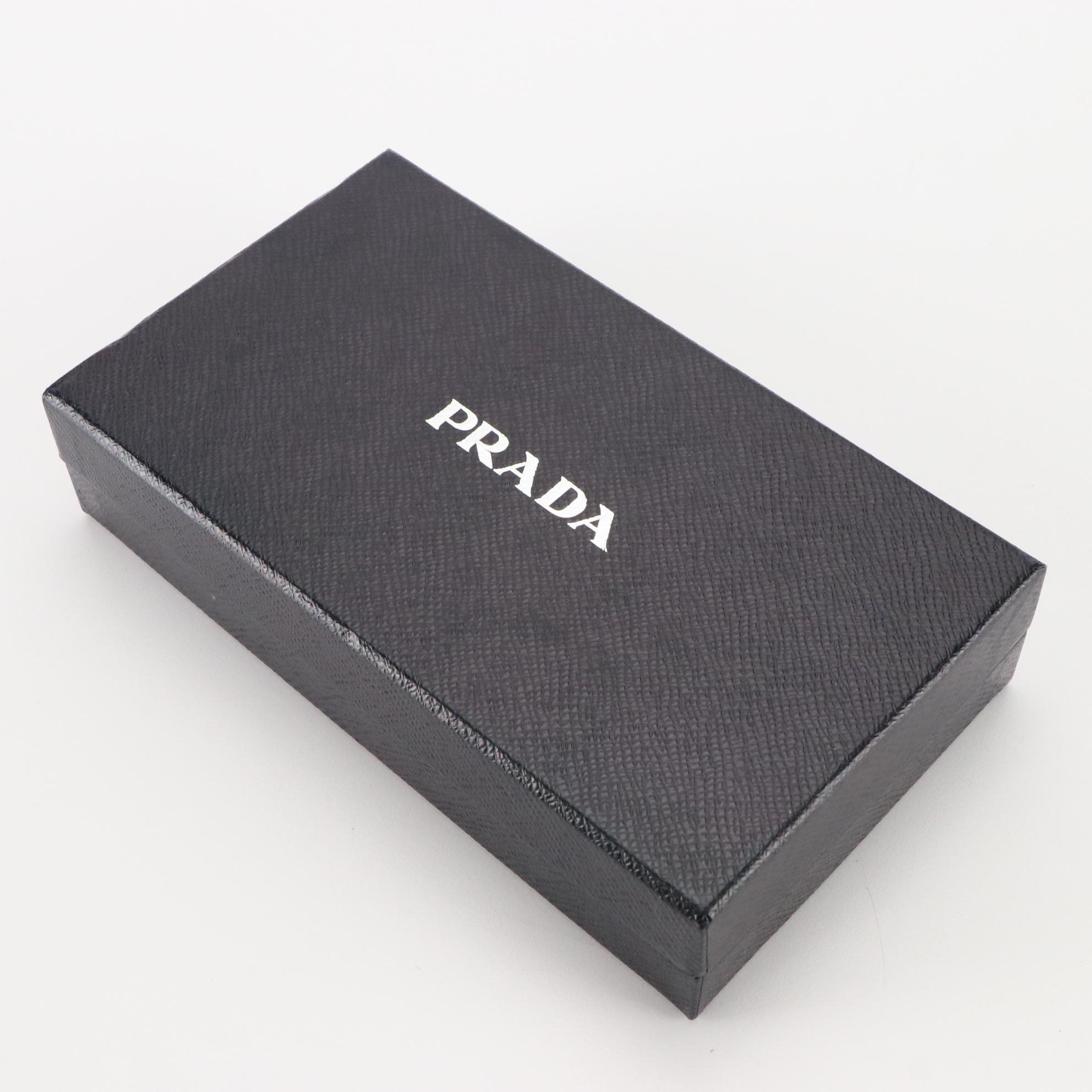 Prada Zip-Around Wallet in Vitello Daino Leather with Box