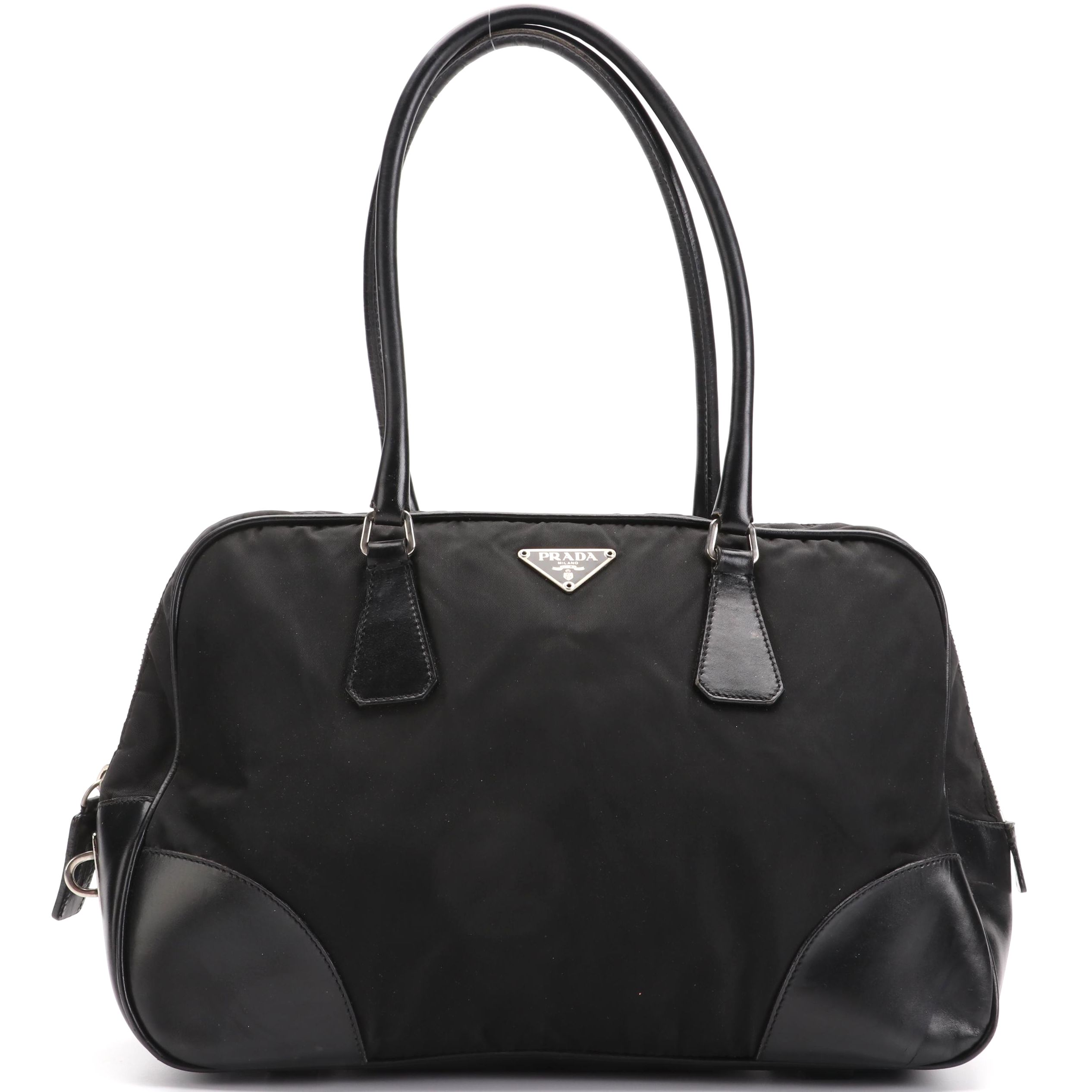 Prada Tessuto Nylon Handbag  with Saffino Leather