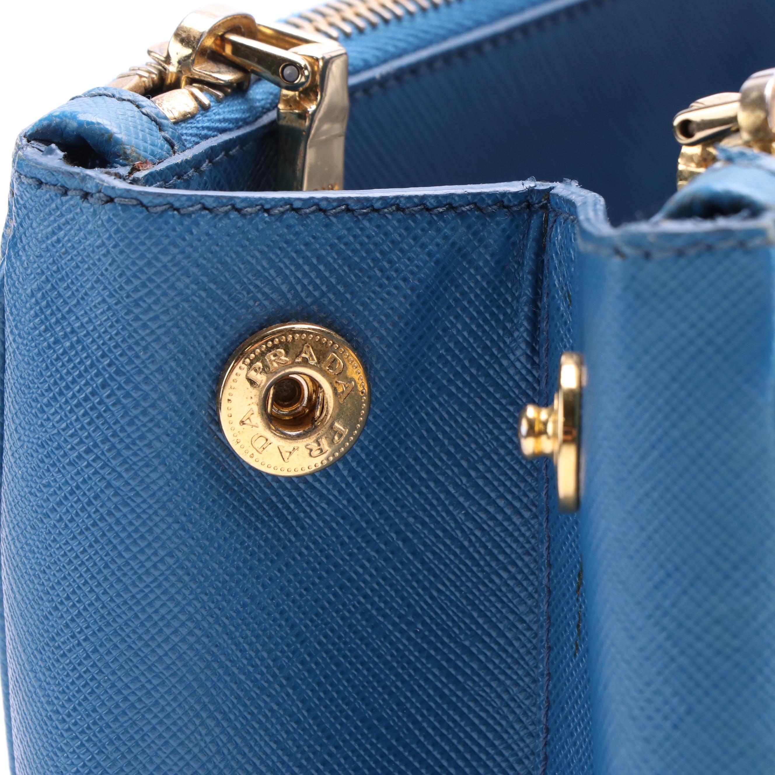 Prada Blue Saffiano Lux Executive Large Tote Bag