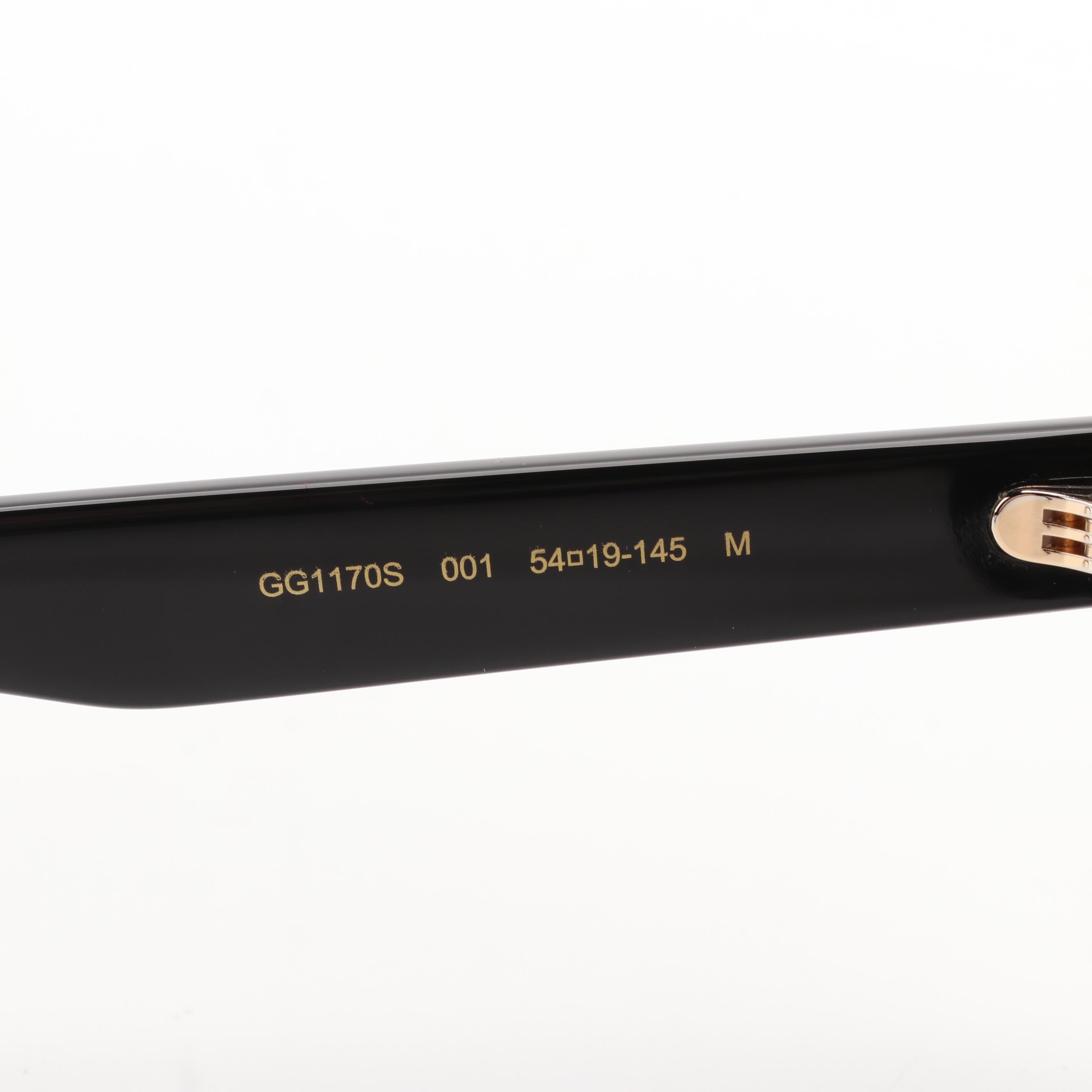 Gucci GG1170S Black Cat Eye Sunglasses with Case