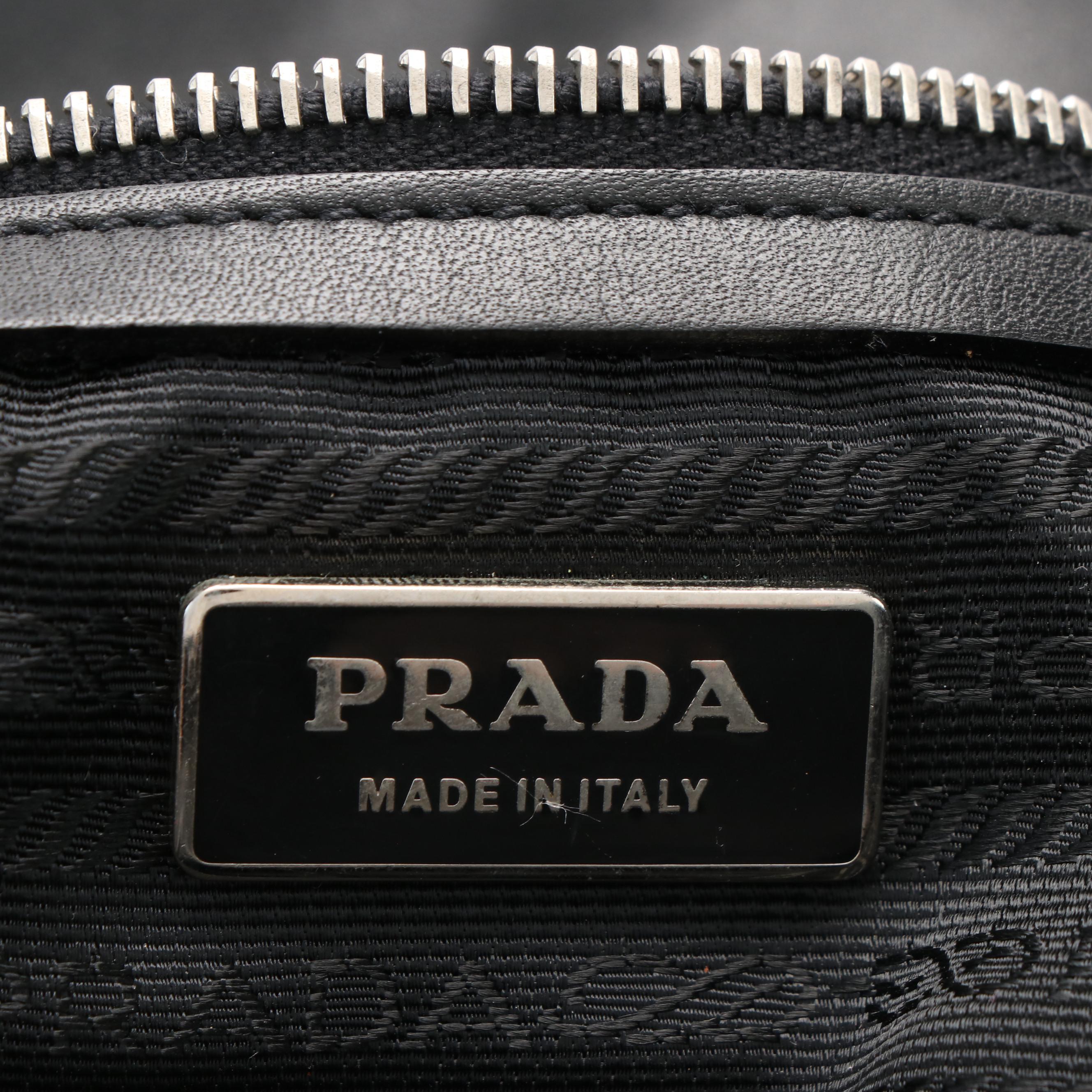 Prada Buffalo Easy Shoulder Bag in Black Vitello Leather