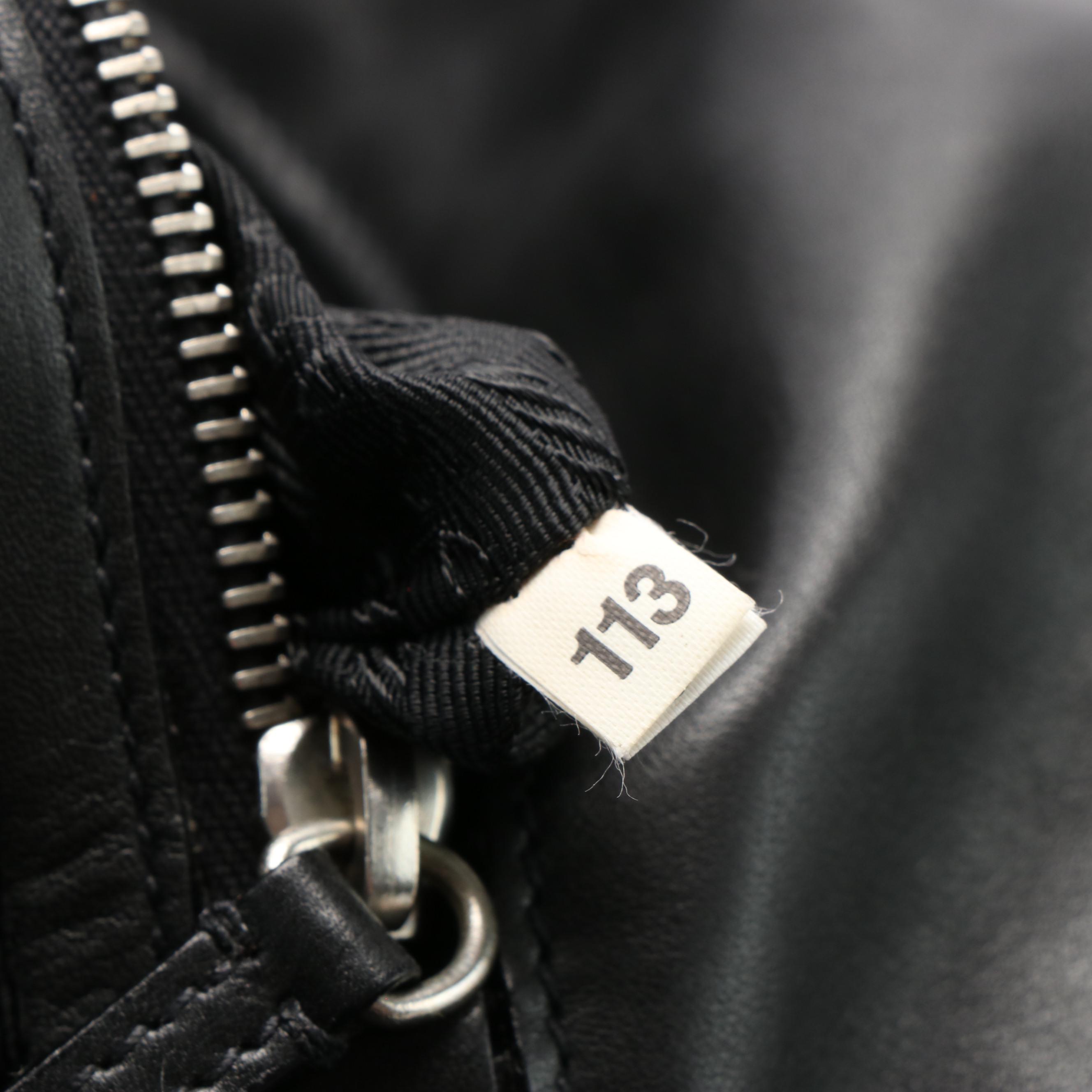 Prada Buffalo Easy Shoulder Bag in Black Vitello Leather