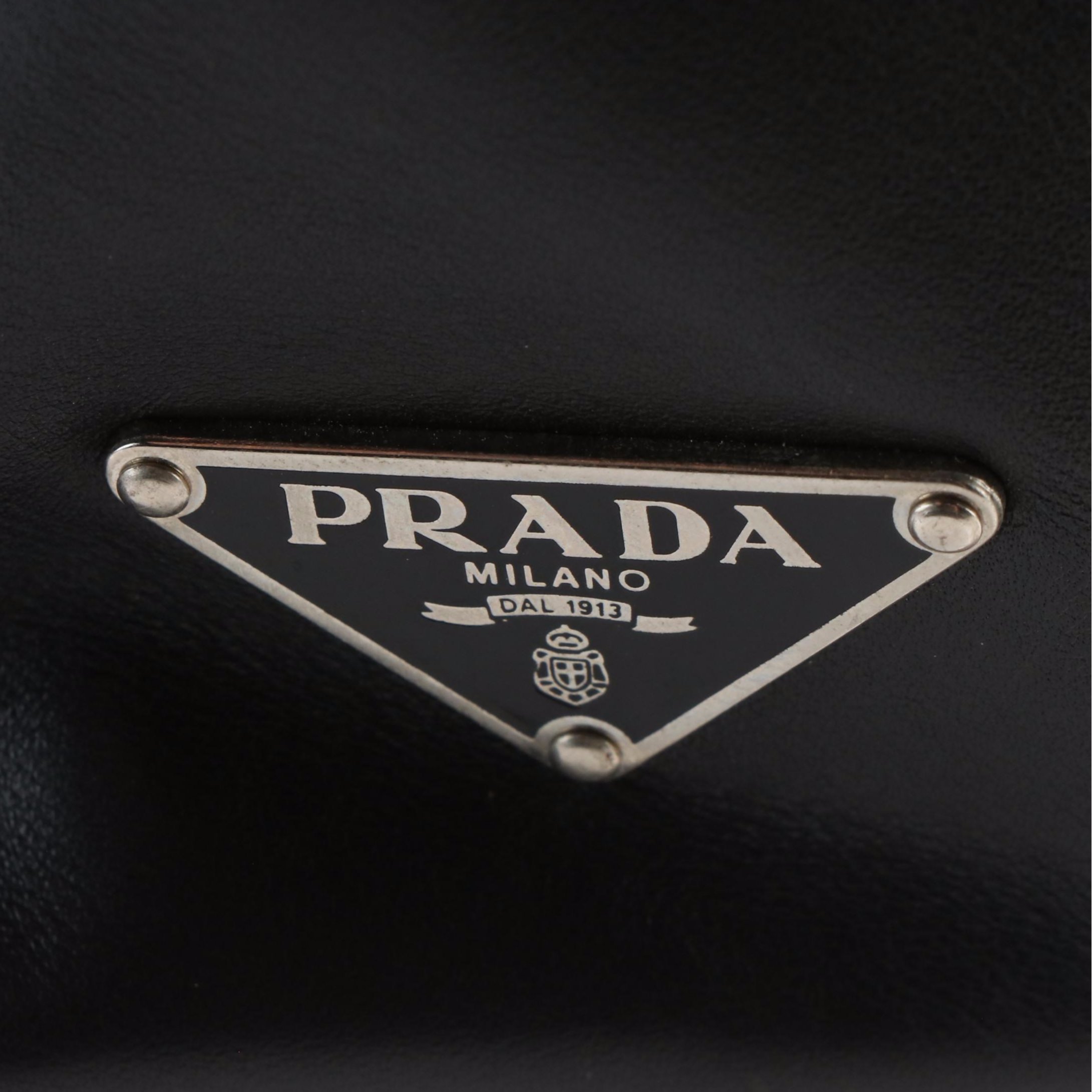 Prada Buffalo Easy Shoulder Bag in Black Vitello Leather