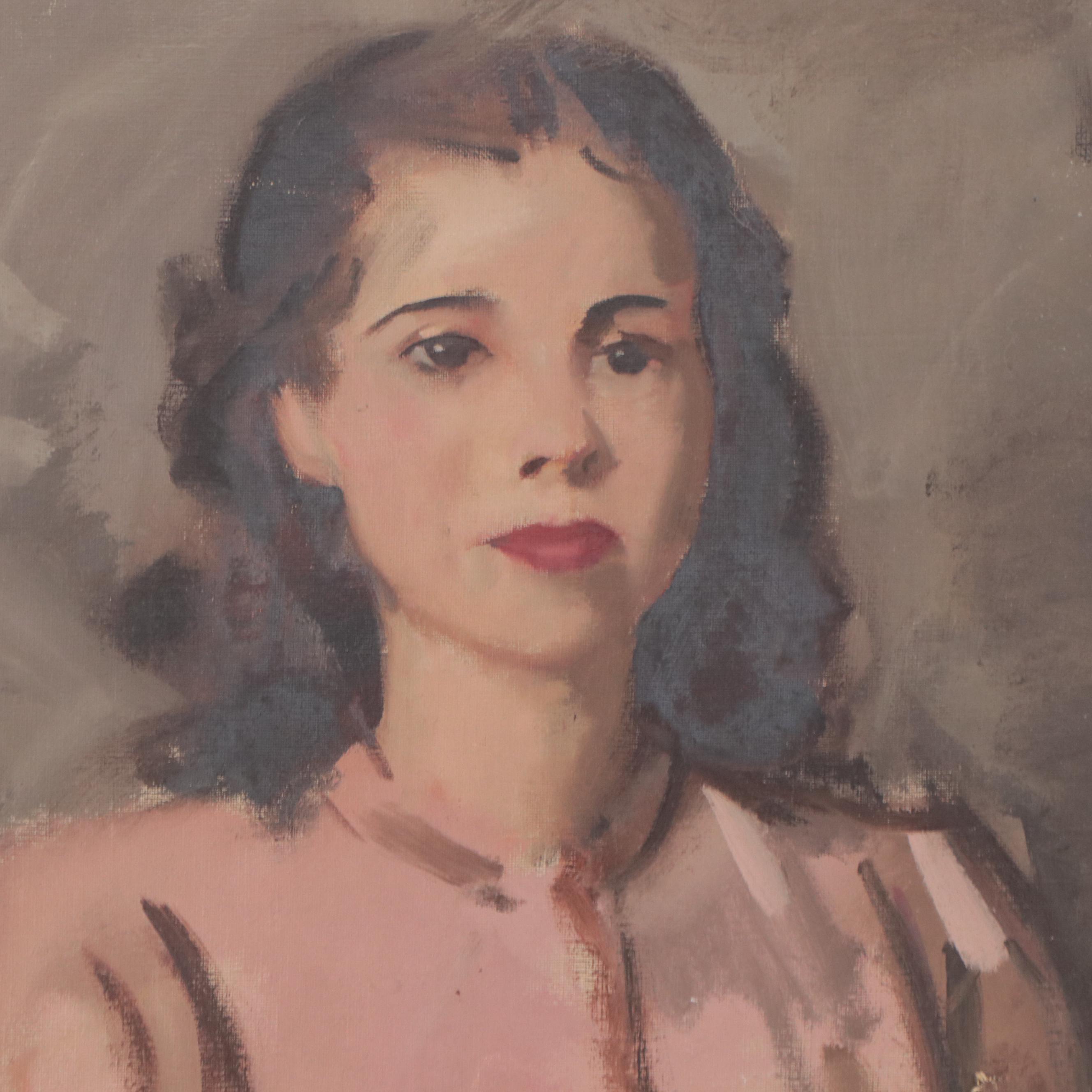 John Ellsworth Weis Portrait Oil Painting, Mid-20th Century