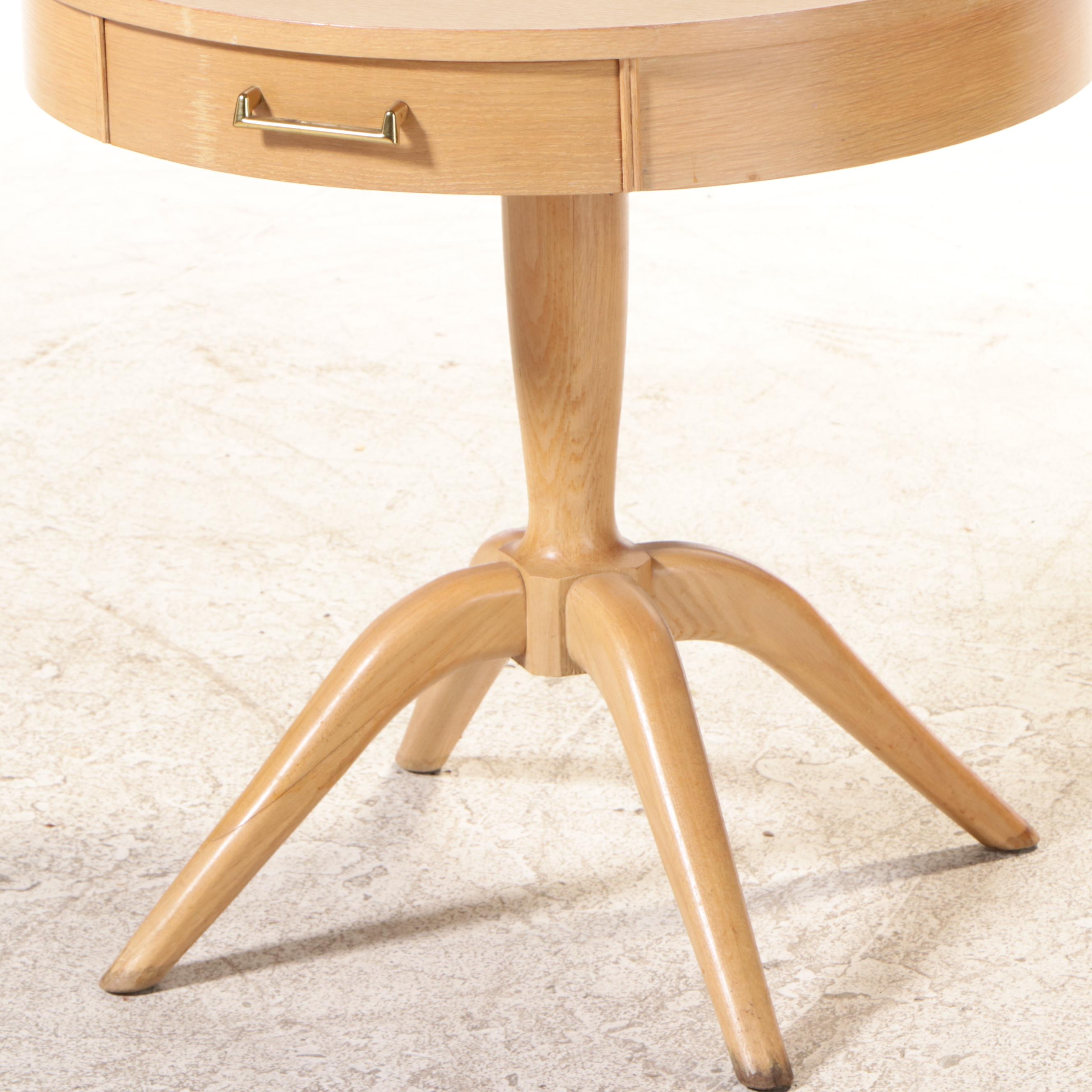 Mersman Mid Century Modern Blonde Oak and Laminate Top Side Table