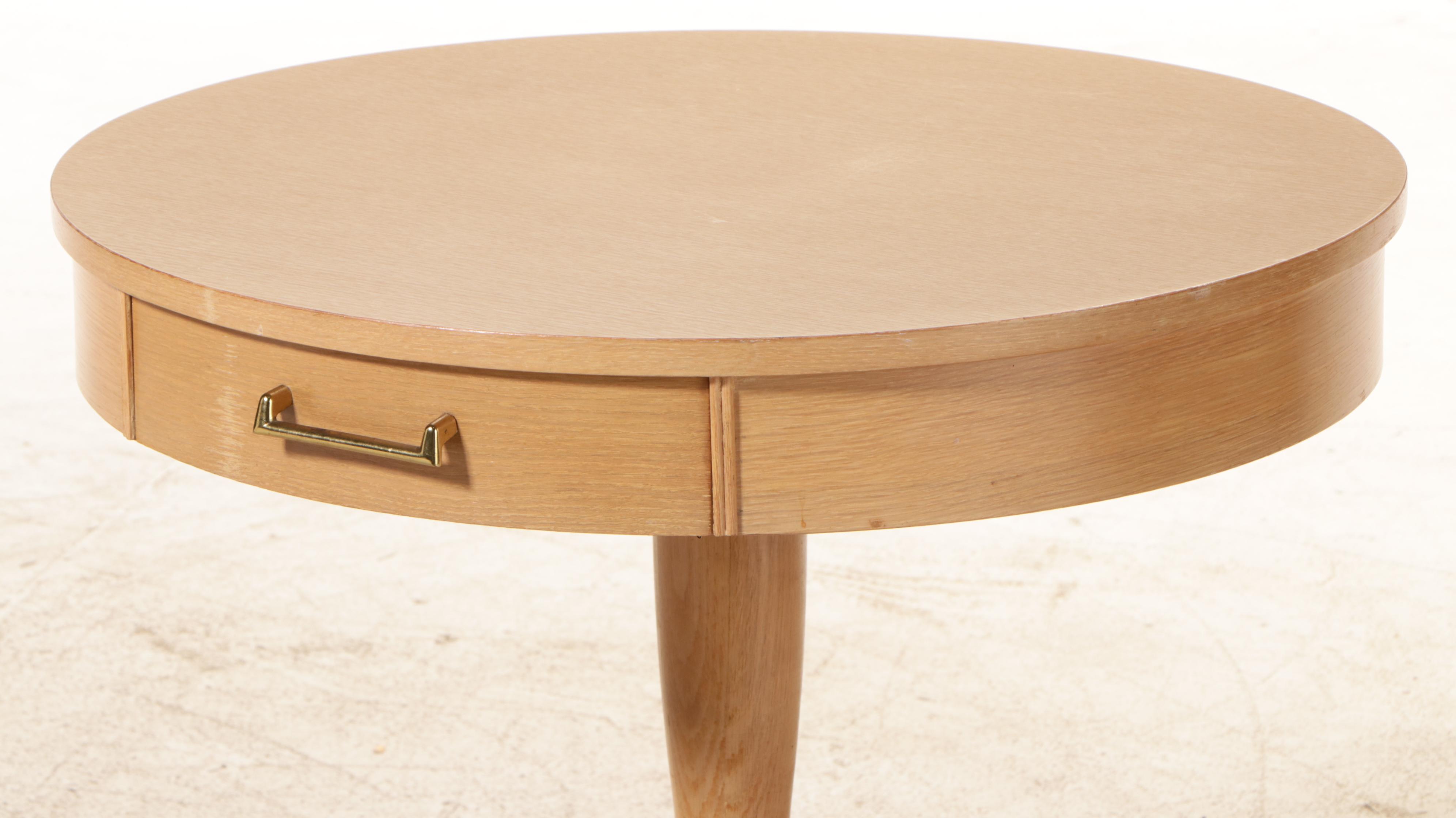 Mersman Mid Century Modern Blonde Oak and Laminate Top Side Table