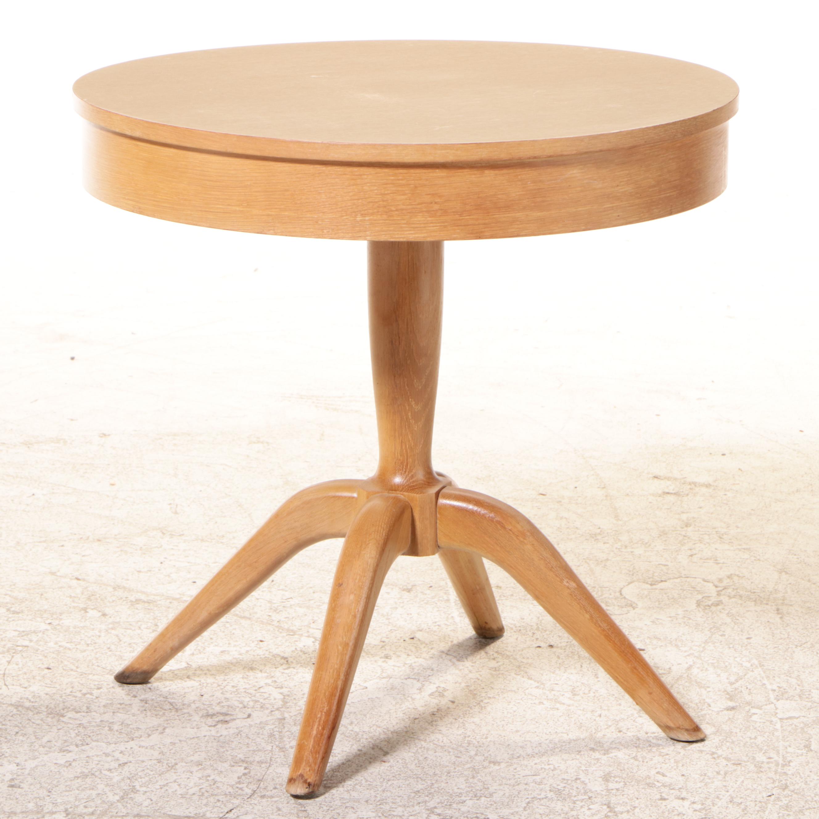 Mersman Mid Century Modern Blonde Oak and Laminate Top Side Table
