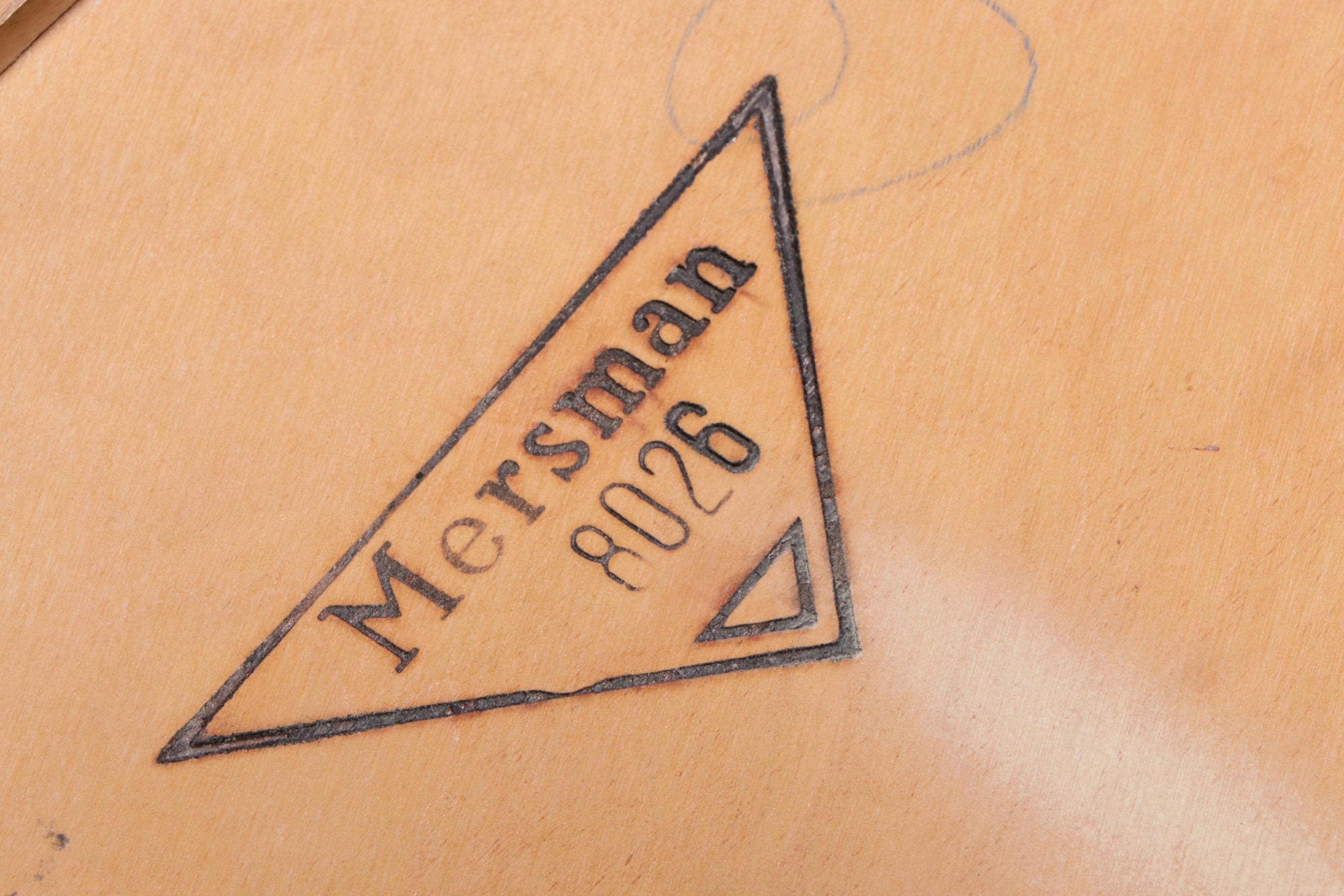 Mersman Mid Century Modern Blonde Oak and Laminate Top Side Table